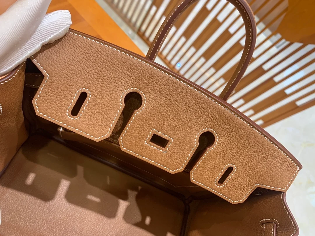 에르메스 버킨 25 르투르네 골든 브라운 실버 하드웨어 (100% HAND MADE)