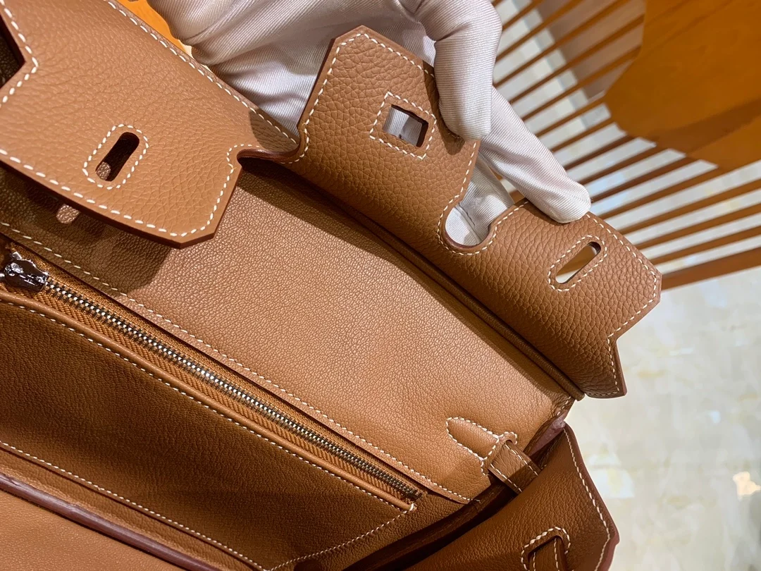 에르메스 버킨 25 르투르네 골든 브라운 실버 하드웨어 (100% HAND MADE)