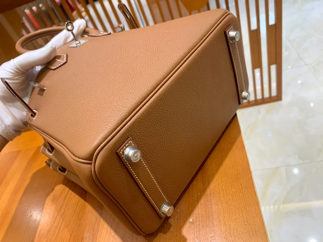 에르메스 버킨 25 르투르네 골든 브라운 실버 하드웨어 (100% HAND MADE)