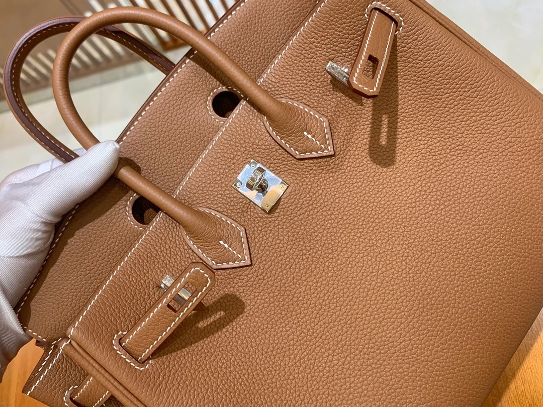 에르메스 버킨 25 르투르네 골든 브라운 실버 하드웨어 (100% HAND MADE)
