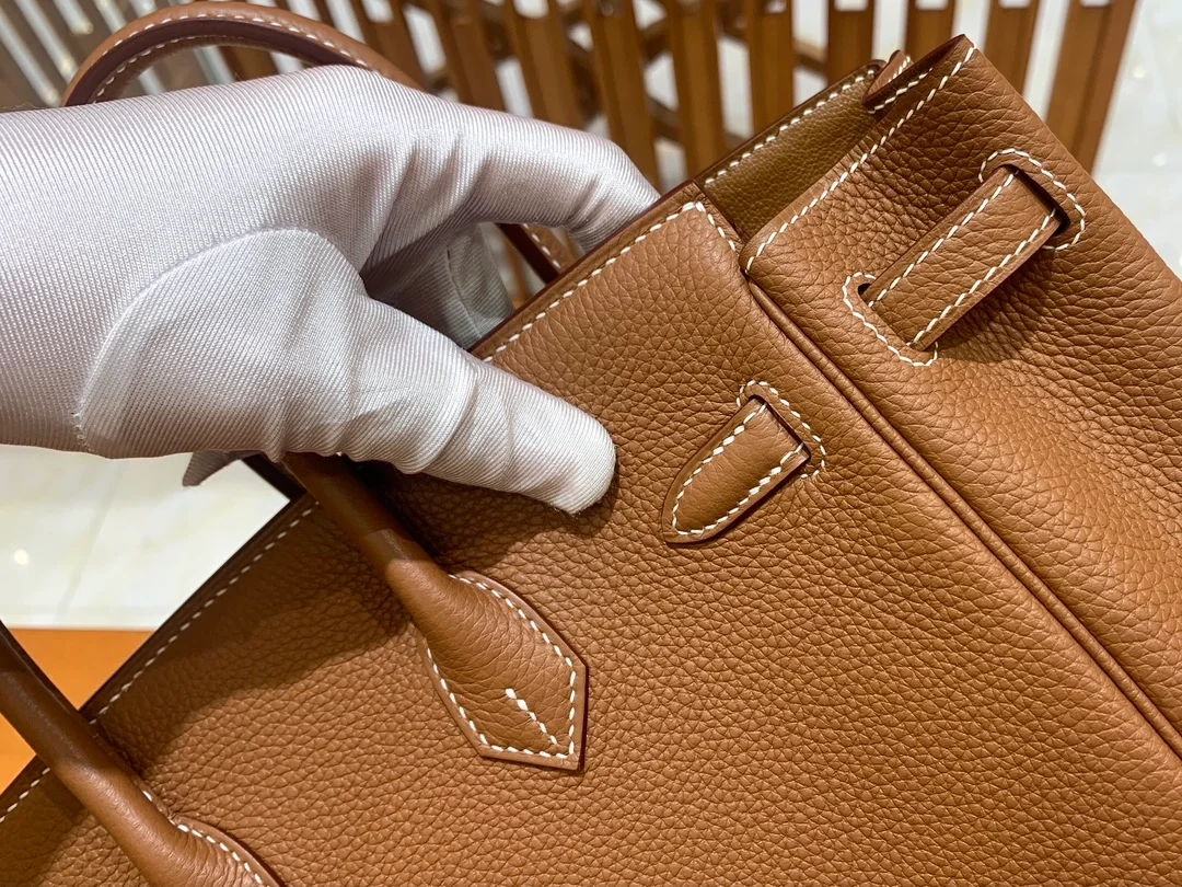 에르메스 버킨 25 르투르네 골든 브라운 실버 하드웨어 (100% HAND MADE)