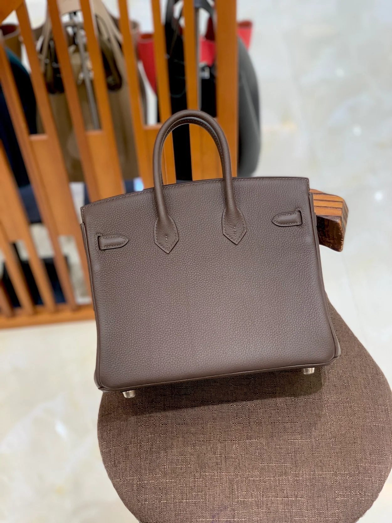 에르메스 버킨 25 르투르네 초코 브라운 실버 하드웨어 (100% HAND MADE)