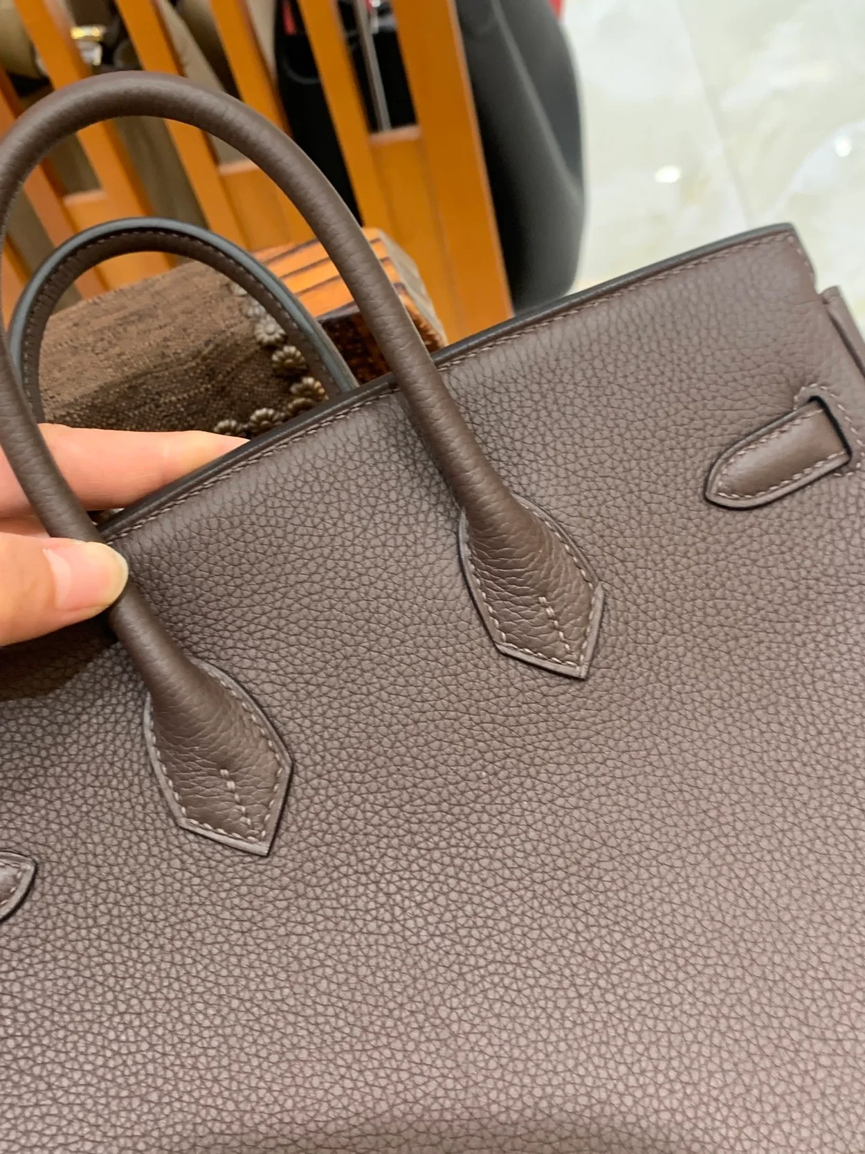 에르메스 버킨 25 르투르네 초코 브라운 실버 하드웨어 (100% HAND MADE)