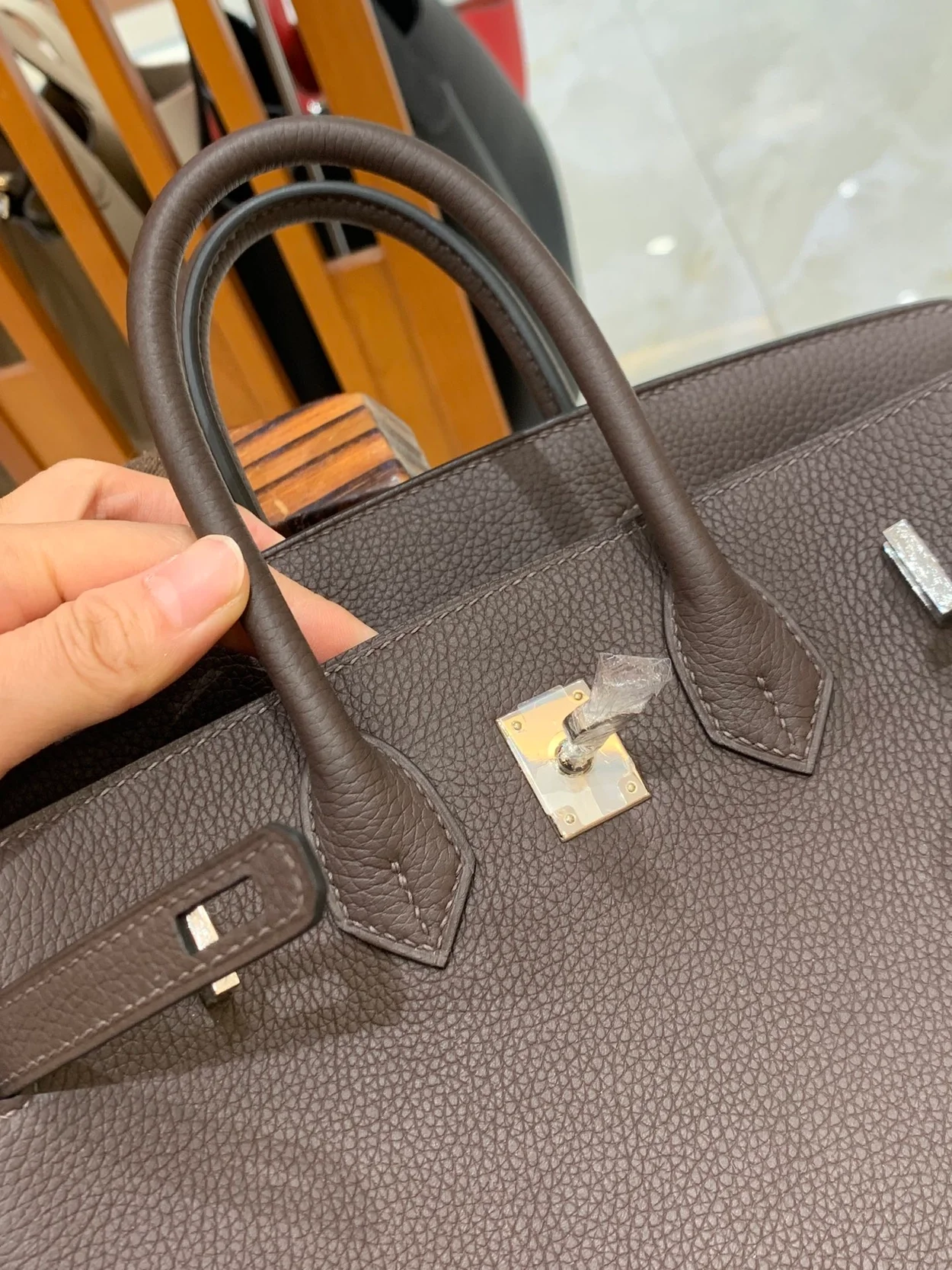 에르메스 버킨 25 르투르네 초코 브라운 실버 하드웨어 (100% HAND MADE)
