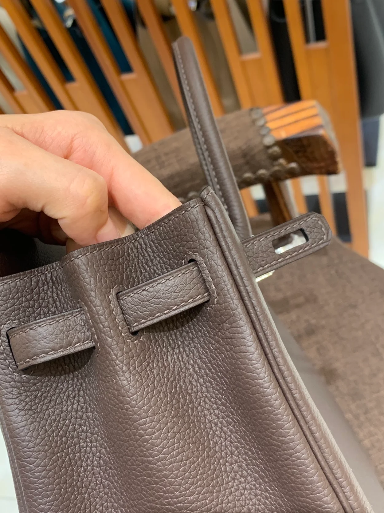 에르메스 버킨 25 르투르네 초코 브라운 실버 하드웨어 (100% HAND MADE)