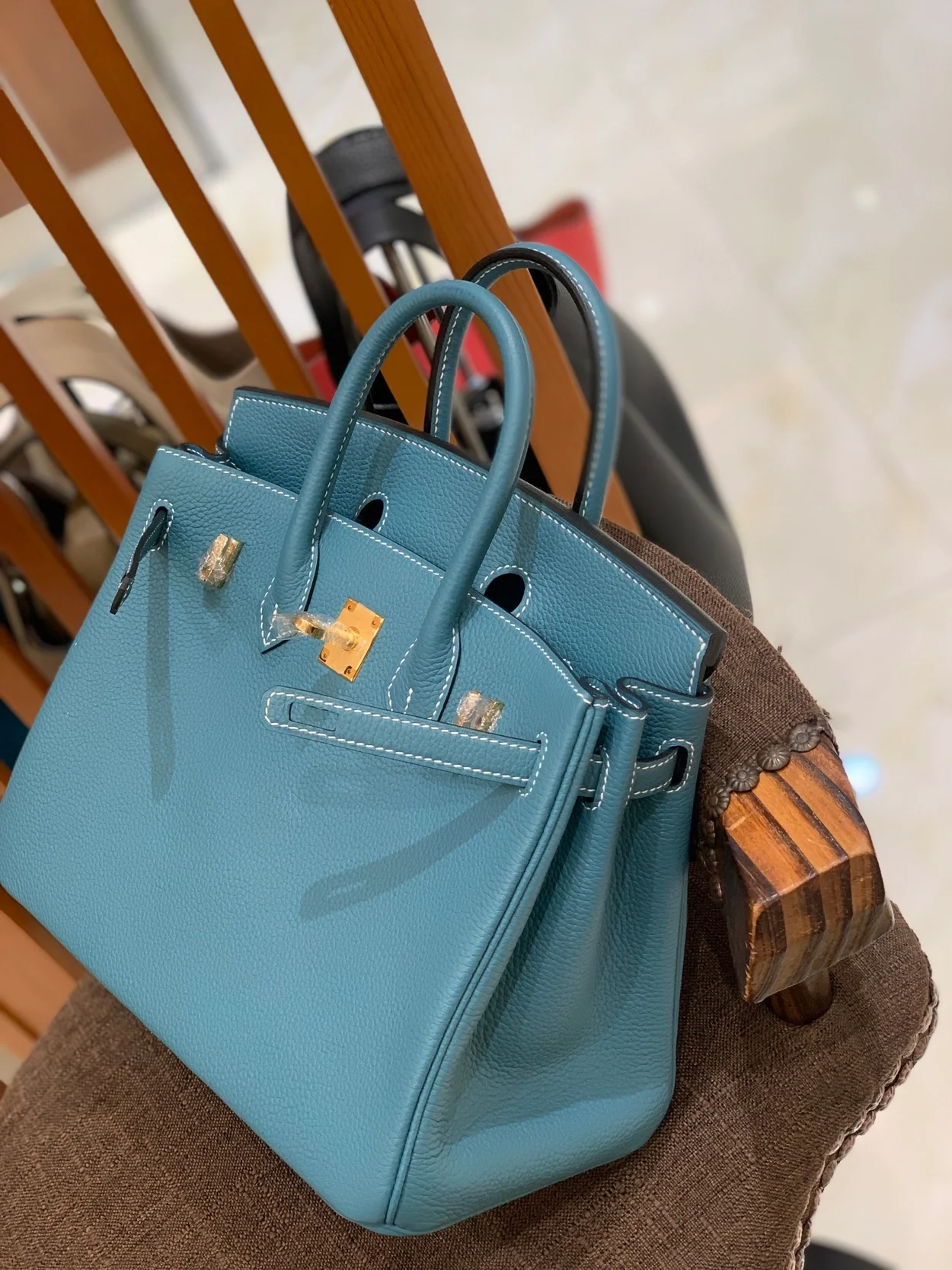 에르메스 버킨 25 르투르네 데님 블루 골드 하드웨어 (100% HAND MADE)