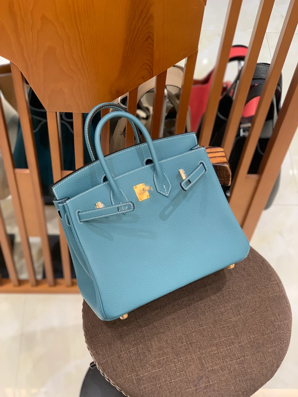 에르메스 버킨 25 르투르네 데님 블루 골드 하드웨어 (100% HAND MADE)