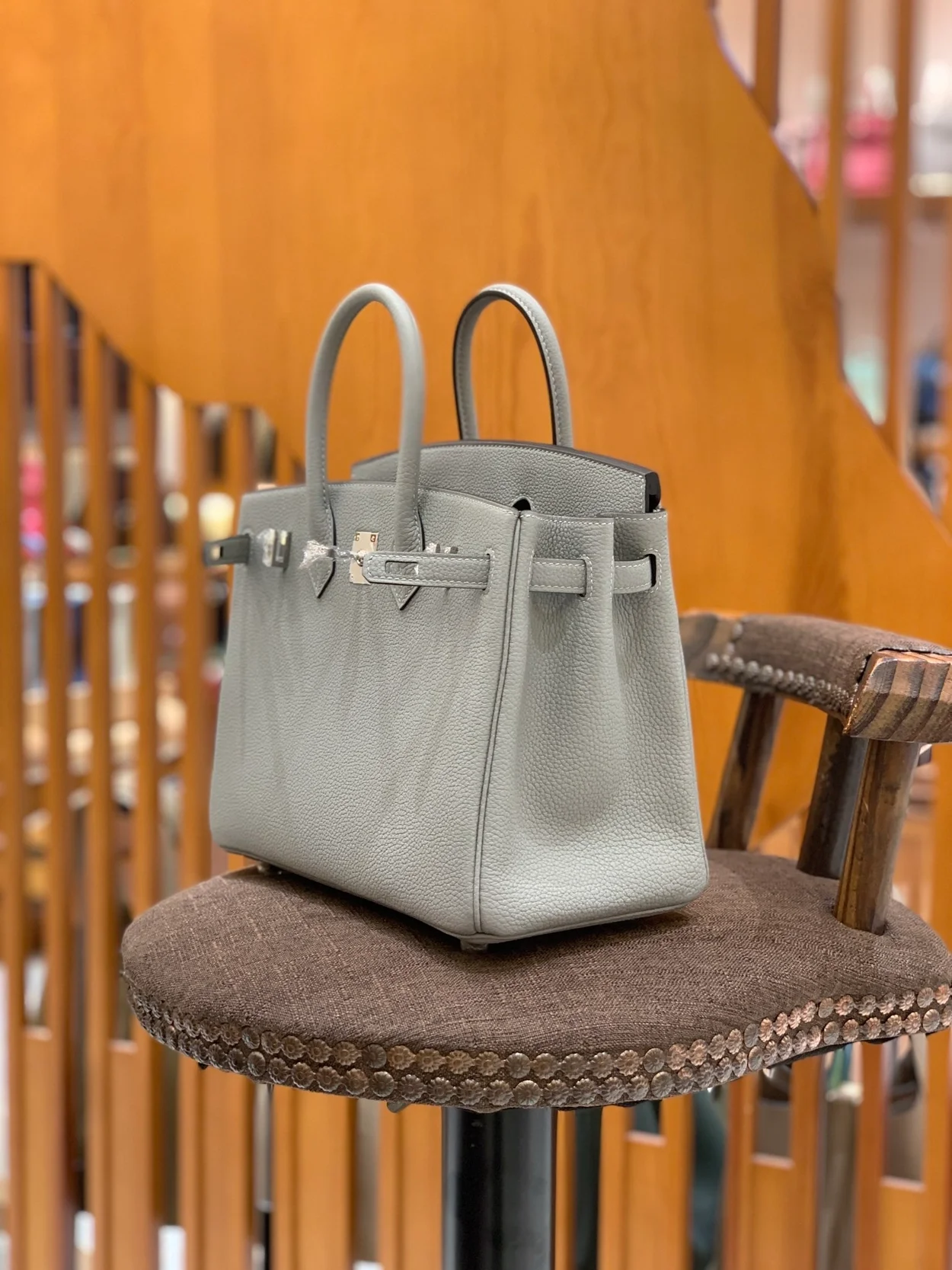 에르메스 버킨 25 르투르네 글레이셔 블루 실버 하드웨어 (100% HAND MADE)