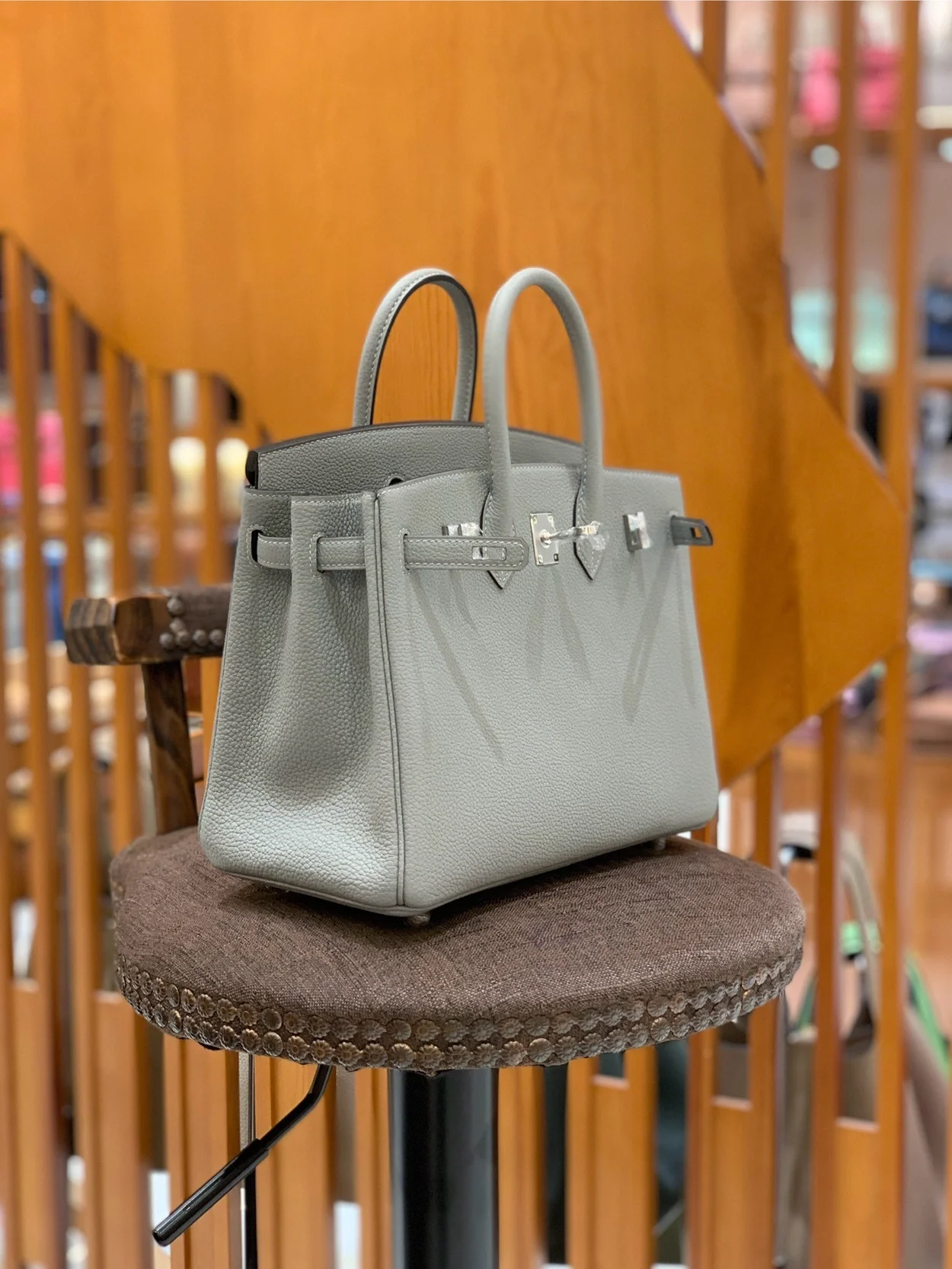 에르메스 버킨 25 르투르네 글레이셔 블루 실버 하드웨어 (100% HAND MADE)