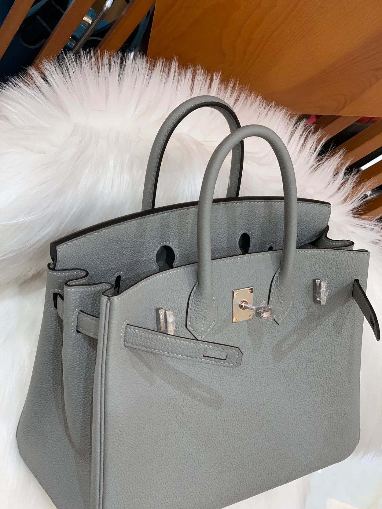 에르메스 버킨 25 르투르네 글레이셔 블루 실버 하드웨어 (100% HAND MADE)