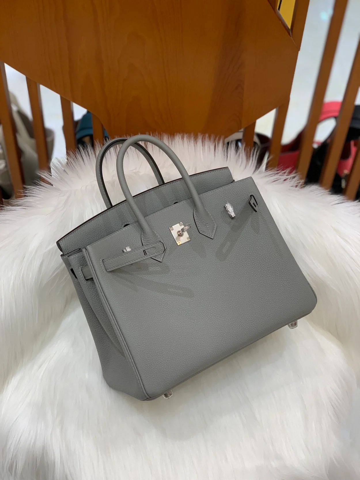 에르메스 버킨 25 르투르네 글레이셔 블루 실버 하드웨어 (100% HAND MADE)