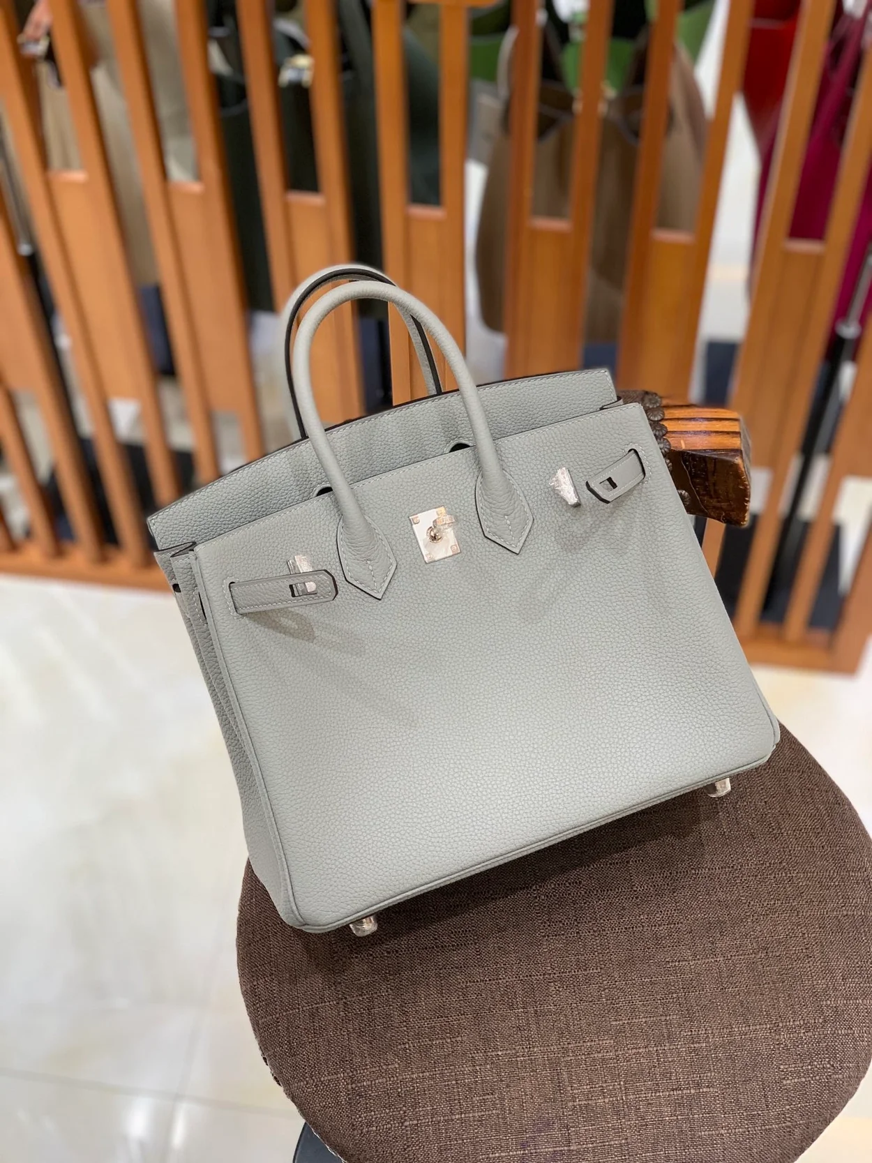 에르메스 버킨 25 르투르네 글레이셔 블루 실버 하드웨어 (100% HAND MADE)