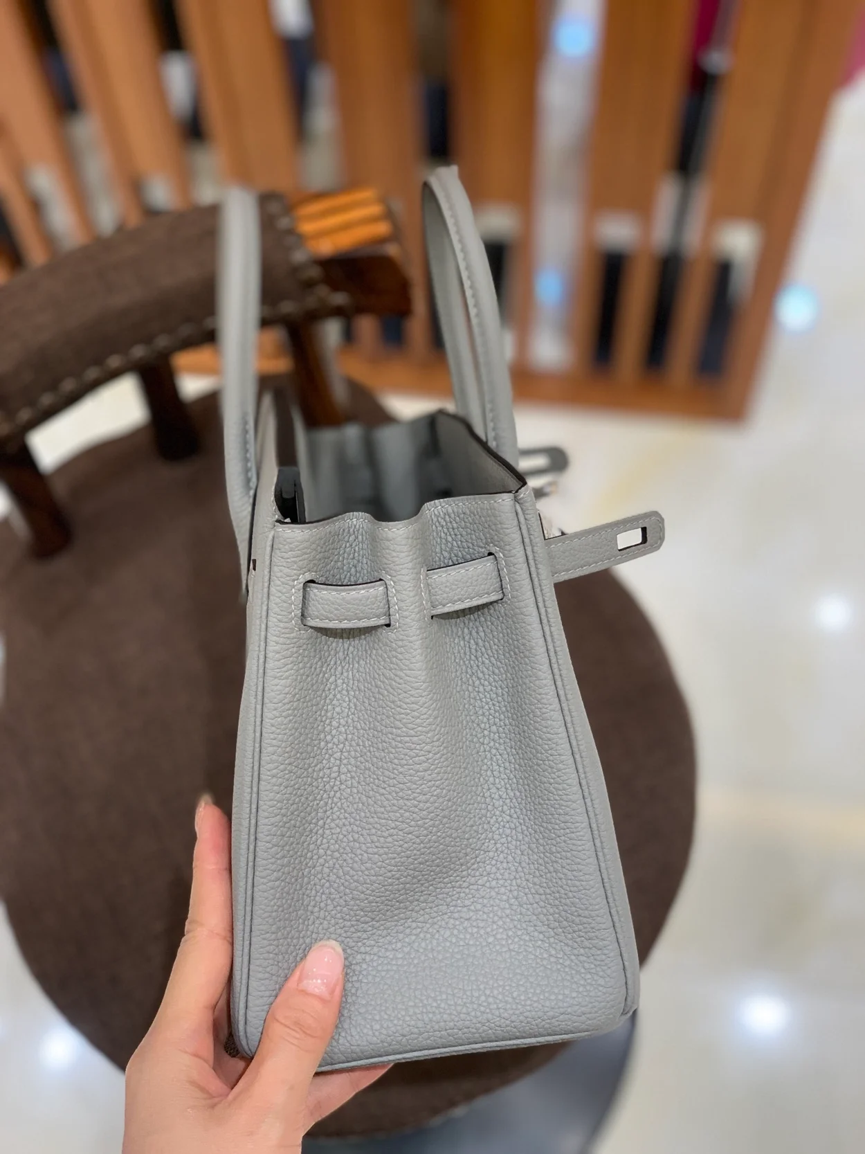 에르메스 버킨 25 르투르네 글레이셔 블루 실버 하드웨어 (100% HAND MADE)