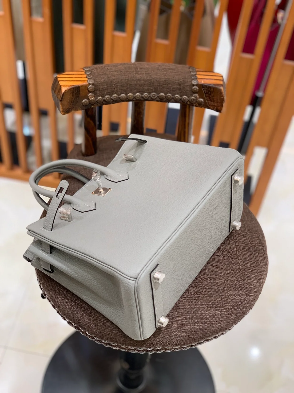 에르메스 버킨 25 르투르네 글레이셔 블루 실버 하드웨어 (100% HAND MADE)