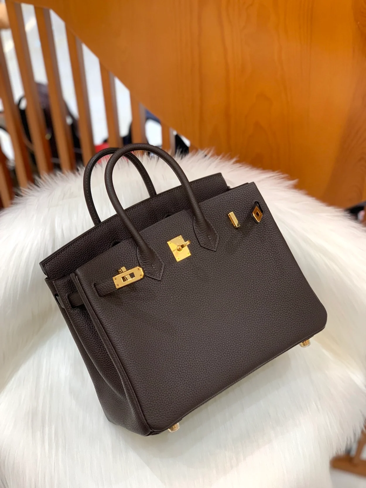 에르메스 버킨 25 르투르네 초코 브라운 골드 하드웨어 (100% HAND MADE)