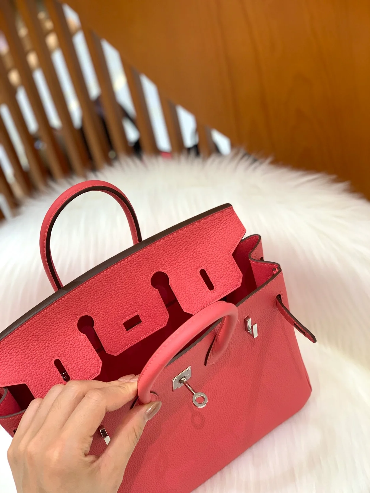 에르메스 버킨 25 르투르네 립스틱 핑크 실버 하드웨어 (100% HAND MADE)