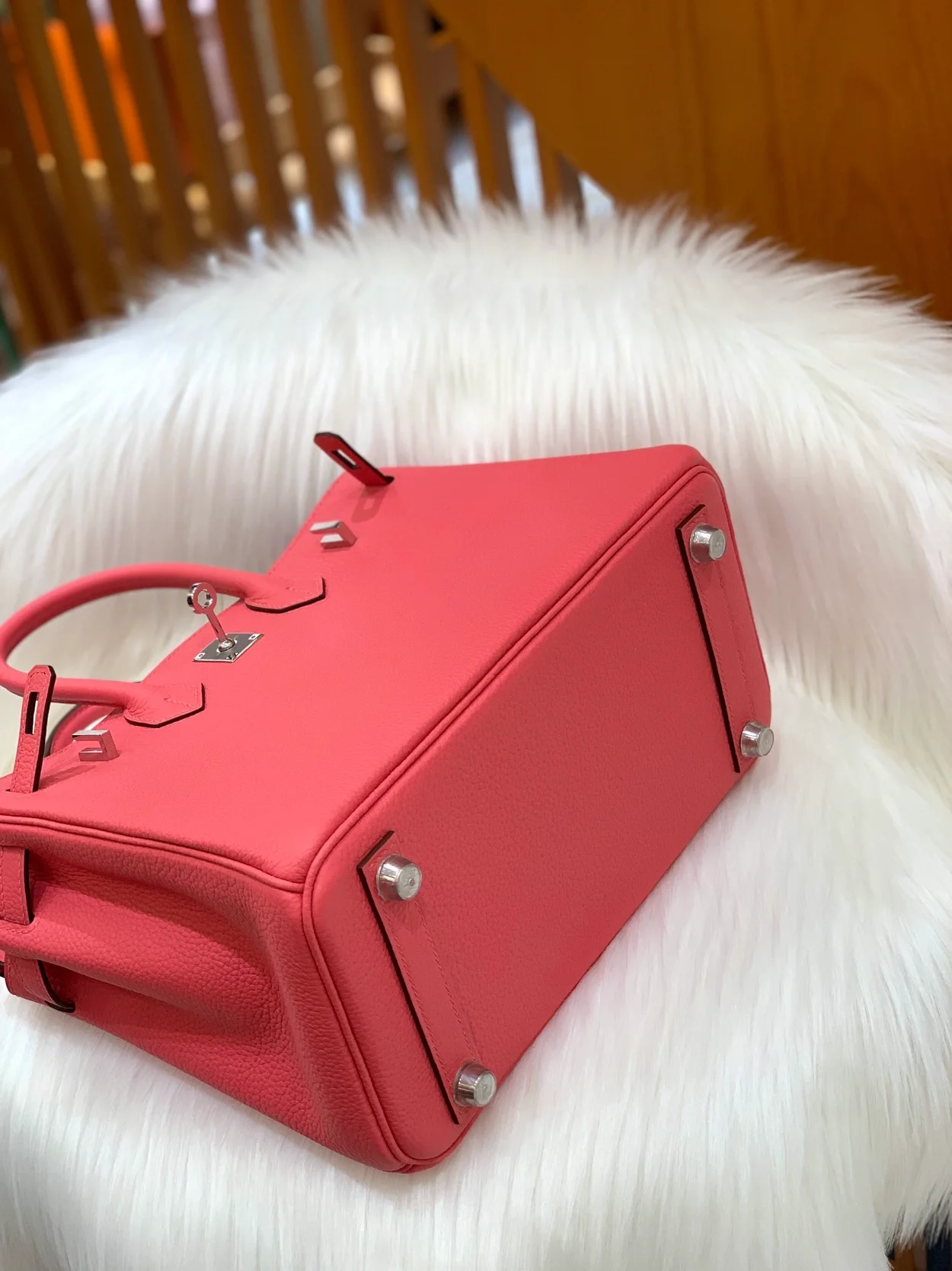 에르메스 버킨 25 르투르네 립스틱 핑크 실버 하드웨어 (100% HAND MADE)