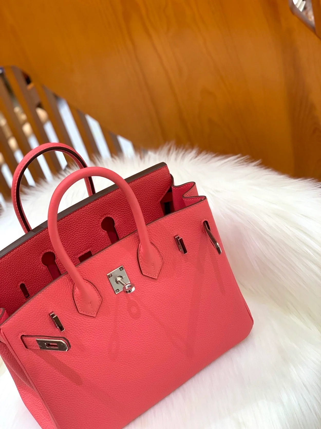 에르메스 버킨 25 르투르네 립스틱 핑크 실버 하드웨어 (100% HAND MADE)