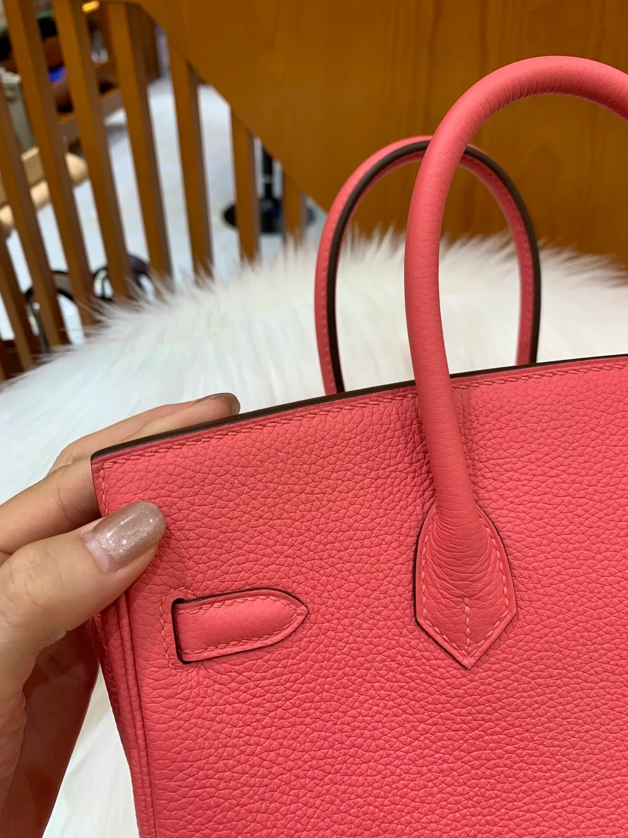 에르메스 버킨 25 르투르네 립스틱 핑크 실버 하드웨어 (100% HAND MADE)