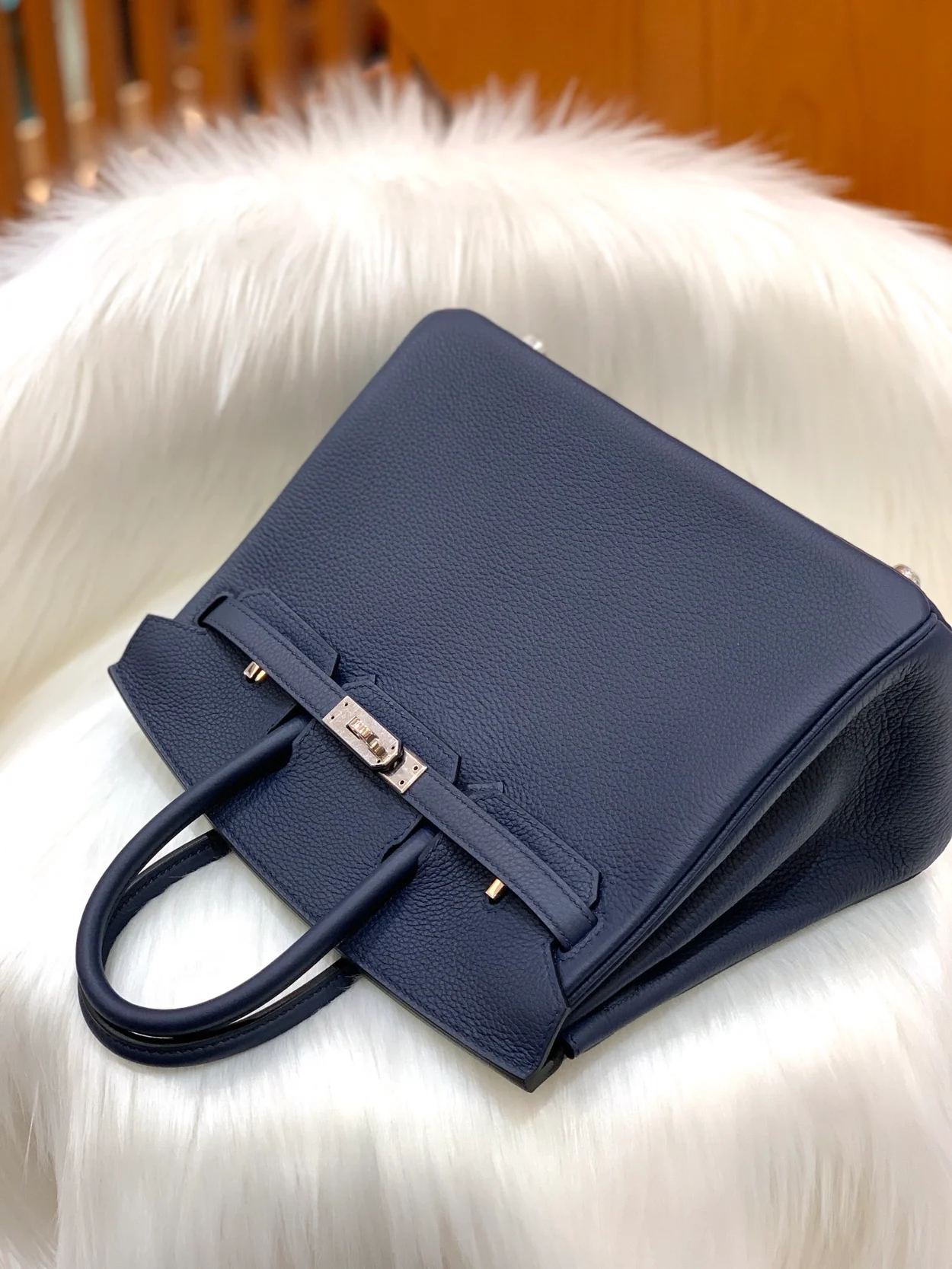 에르메스 버킨 25 르투르네 사파이어 블루 실버 하드웨어 (100% HAND MADE)