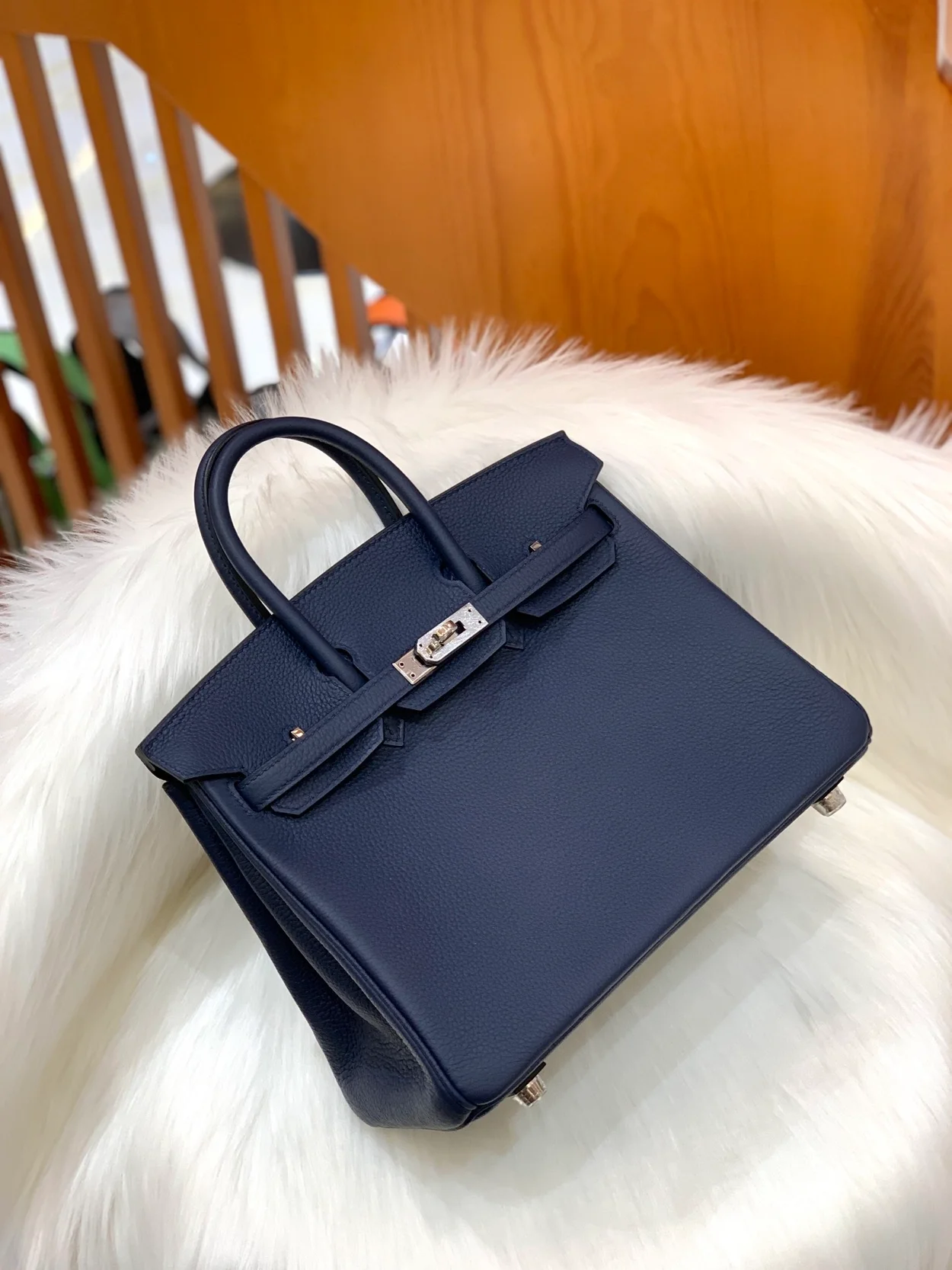 에르메스 버킨 25 르투르네 사파이어 블루 실버 하드웨어 (100% HAND MADE)