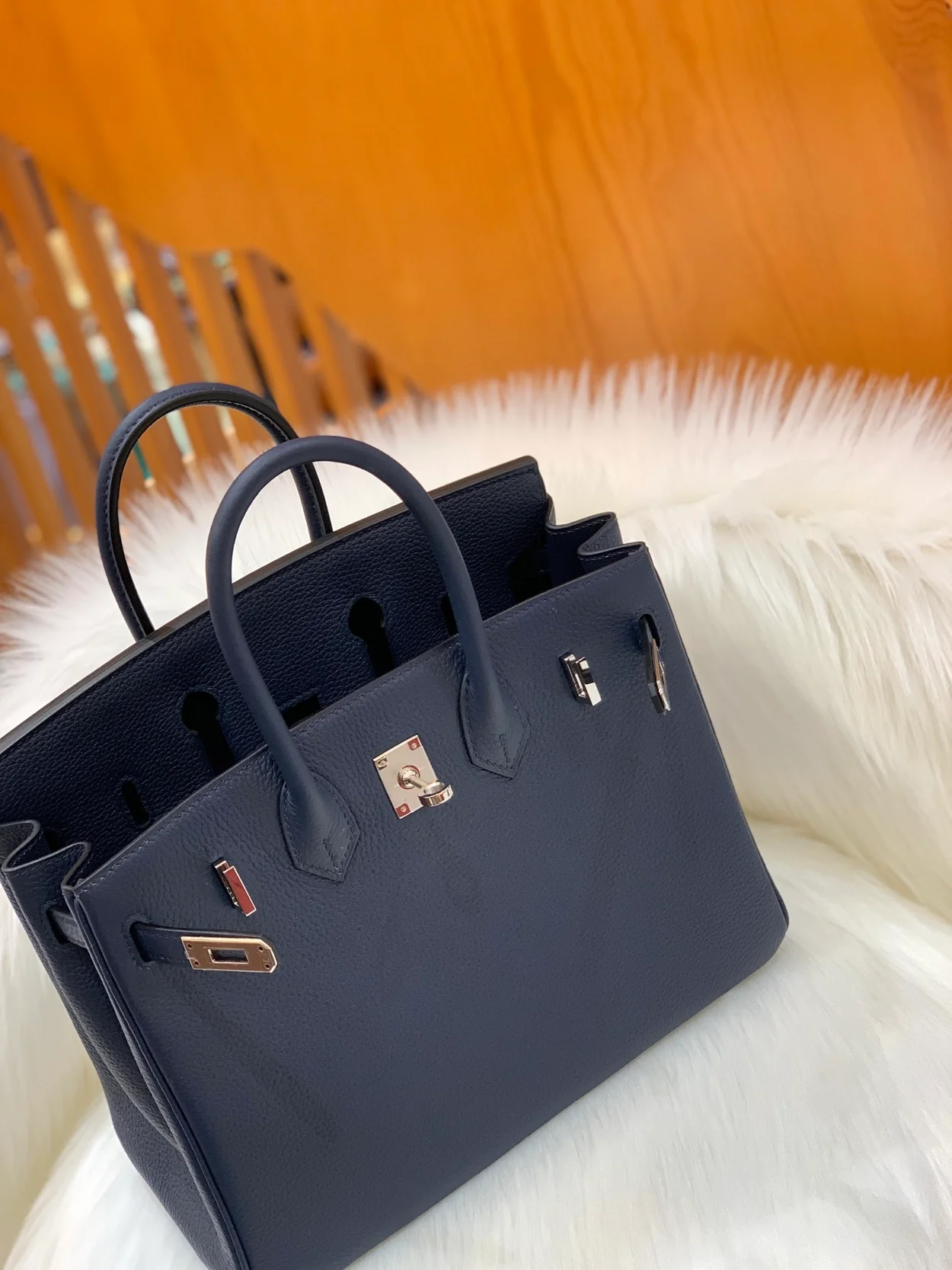 에르메스 버킨 25 르투르네 사파이어 블루 실버 하드웨어 (100% HAND MADE)