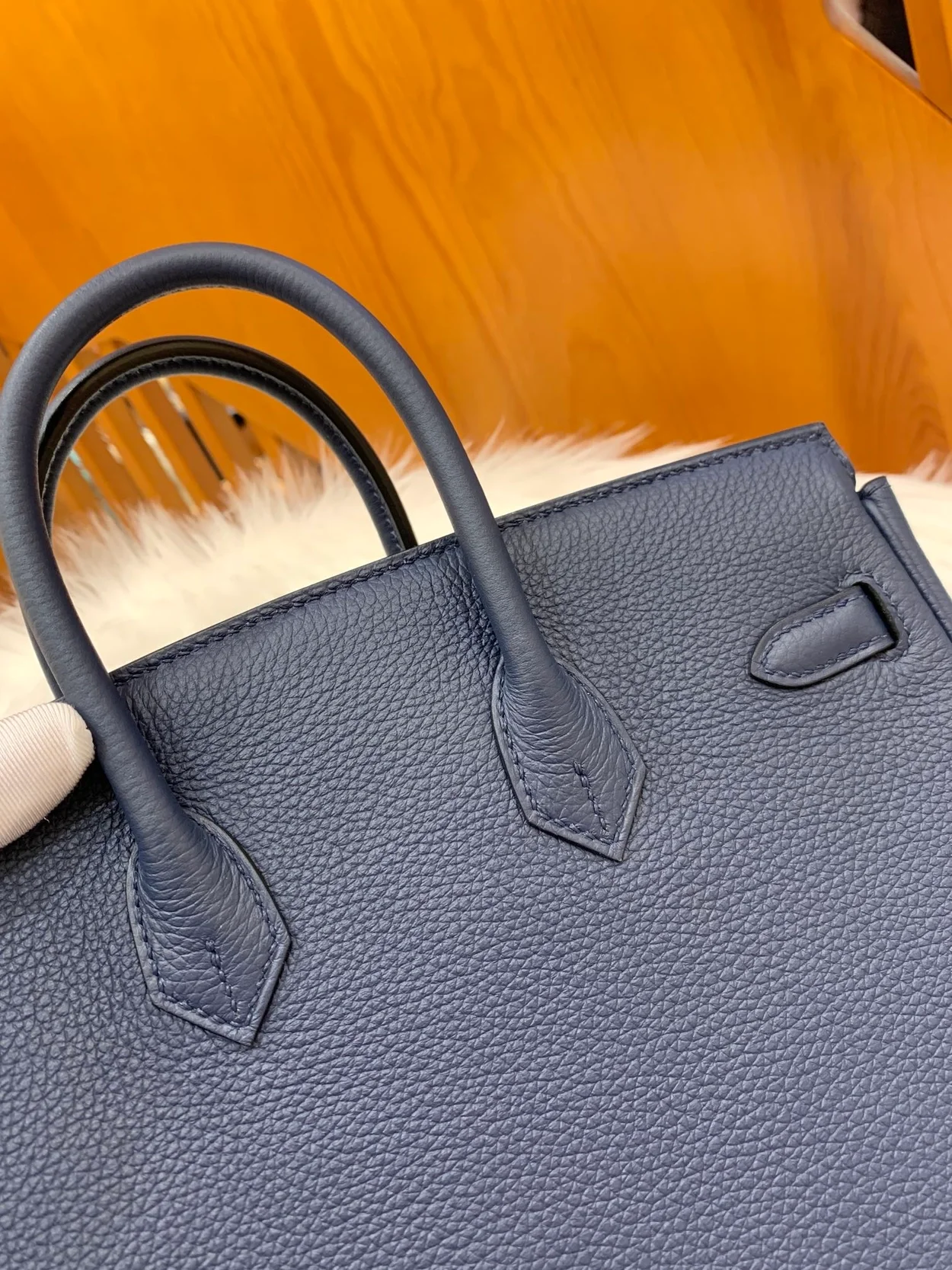 에르메스 버킨 25 르투르네 사파이어 블루 실버 하드웨어 (100% HAND MADE)