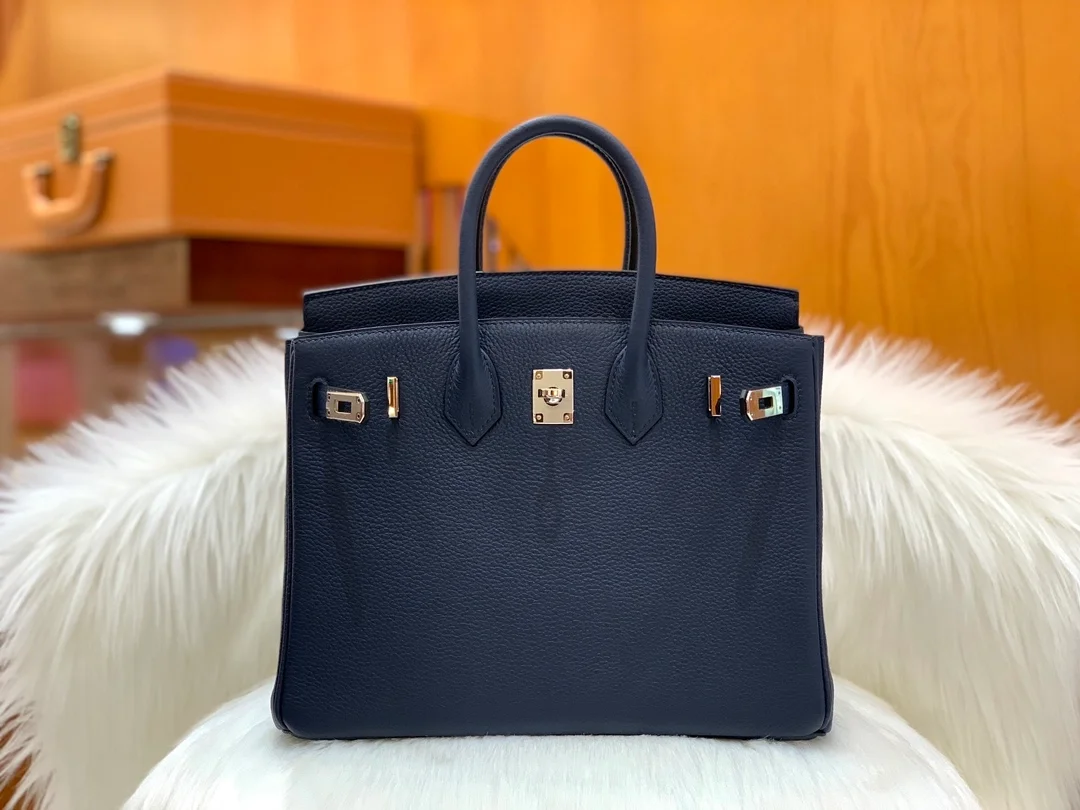 에르메스 버킨 25 르투르네 사파이어 블루 실버 하드웨어 (100% HAND MADE)