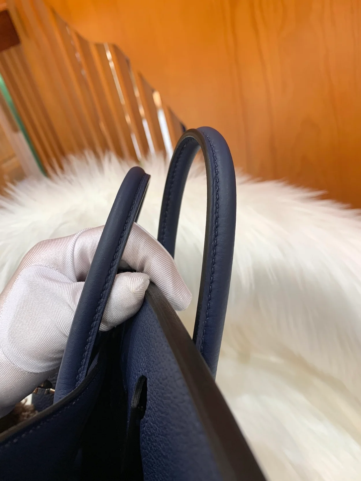 에르메스 버킨 25 르투르네 사파이어 블루 실버 하드웨어 (100% HAND MADE)