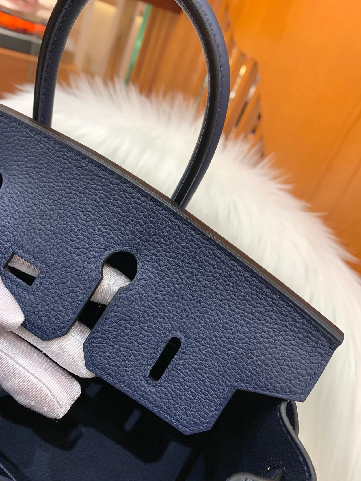 에르메스 버킨 25 르투르네 사파이어 블루 실버 하드웨어 (100% HAND MADE)