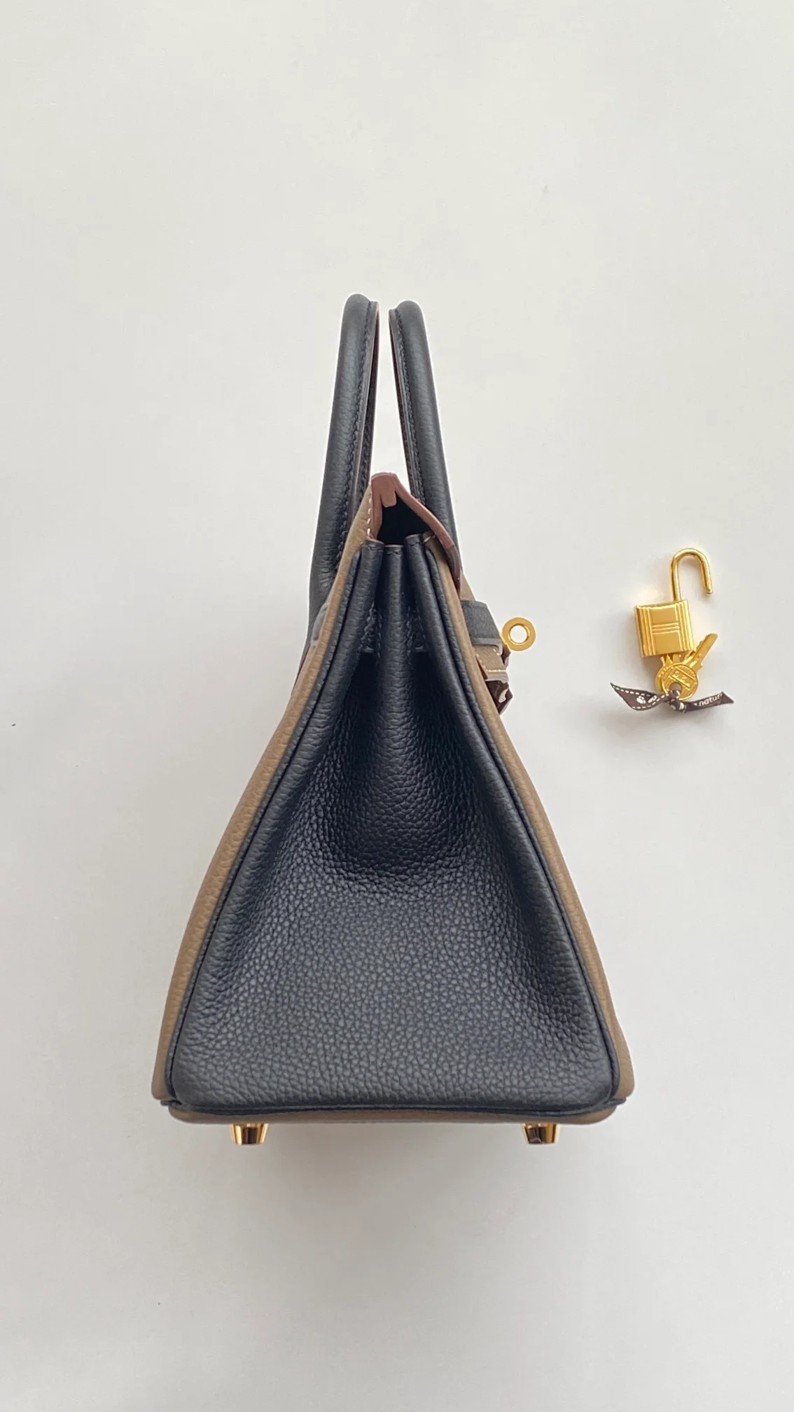 에르메스 버킨 25 르투르네 스페셜 오더 브라운 & 네이비 투톤 골드 하드웨어 (100% HAND MADE)