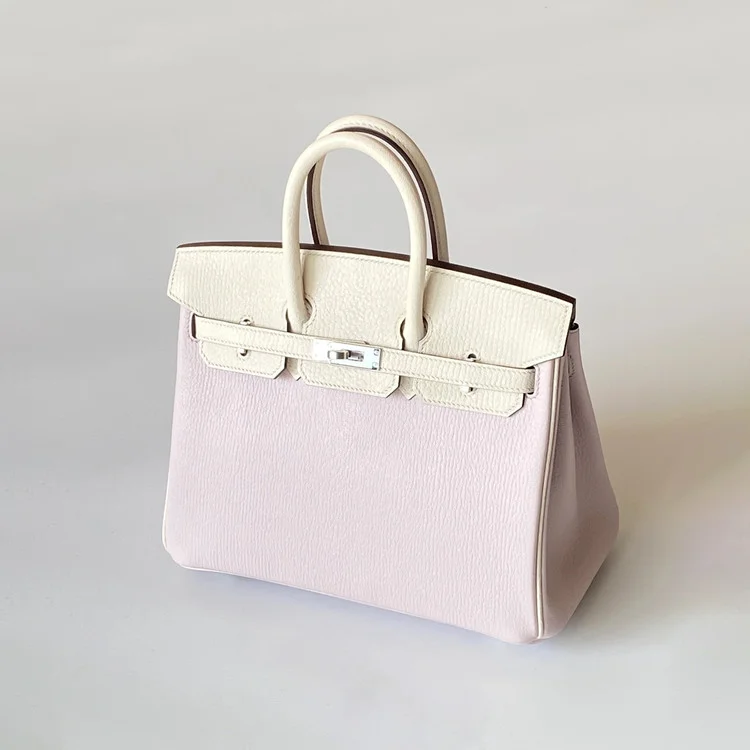 에르메스 버킨 25 르투르네 스페셜 오더 핑크 & 화이트 투톤 팔라듐 하드웨어 (100% HAND MADE)