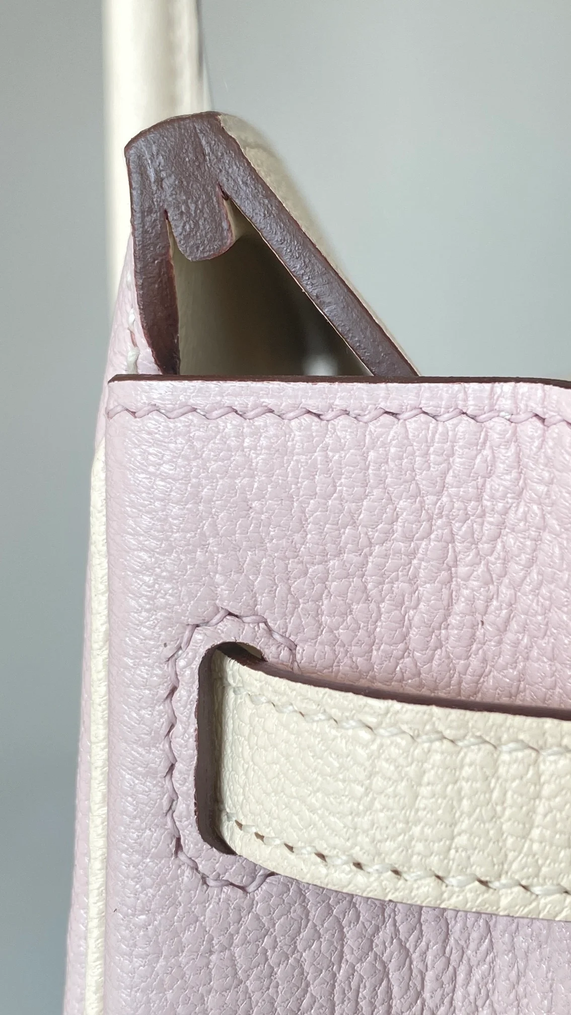 에르메스 버킨 25 르투르네 스페셜 오더 핑크 & 화이트 투톤 팔라듐 하드웨어 (100% HAND MADE)