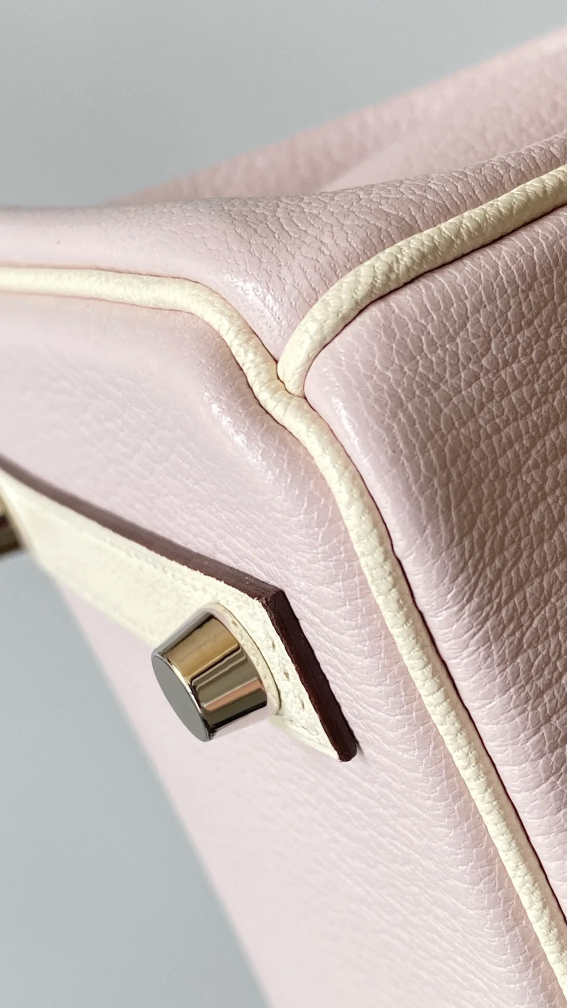 에르메스 버킨 25 르투르네 스페셜 오더 핑크 & 화이트 투톤 팔라듐 하드웨어 (100% HAND MADE)