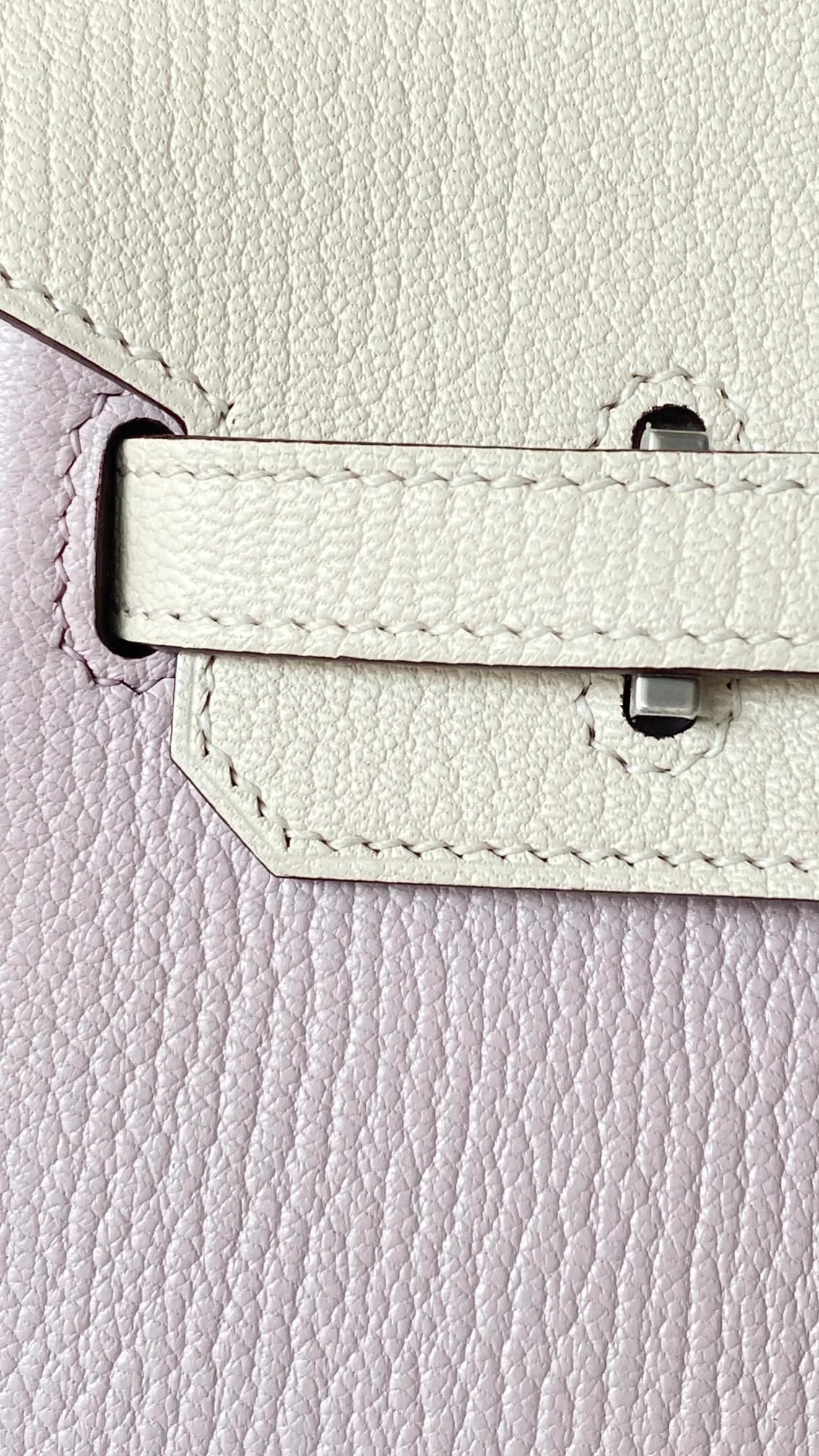 에르메스 버킨 25 르투르네 스페셜 오더 핑크 & 화이트 투톤 팔라듐 하드웨어 (100% HAND MADE)