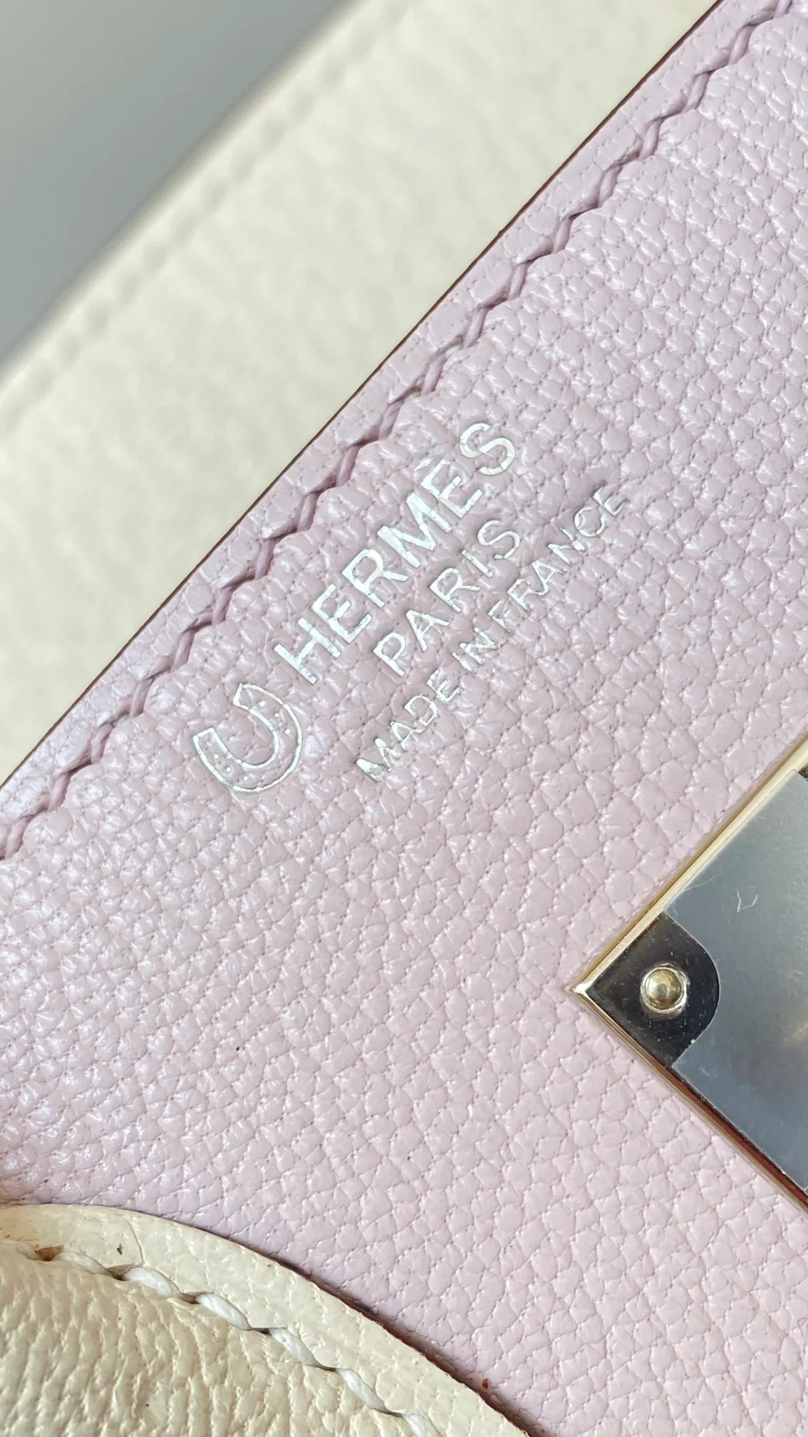 에르메스 버킨 25 르투르네 스페셜 오더 핑크 & 화이트 투톤 팔라듐 하드웨어 (100% HAND MADE)