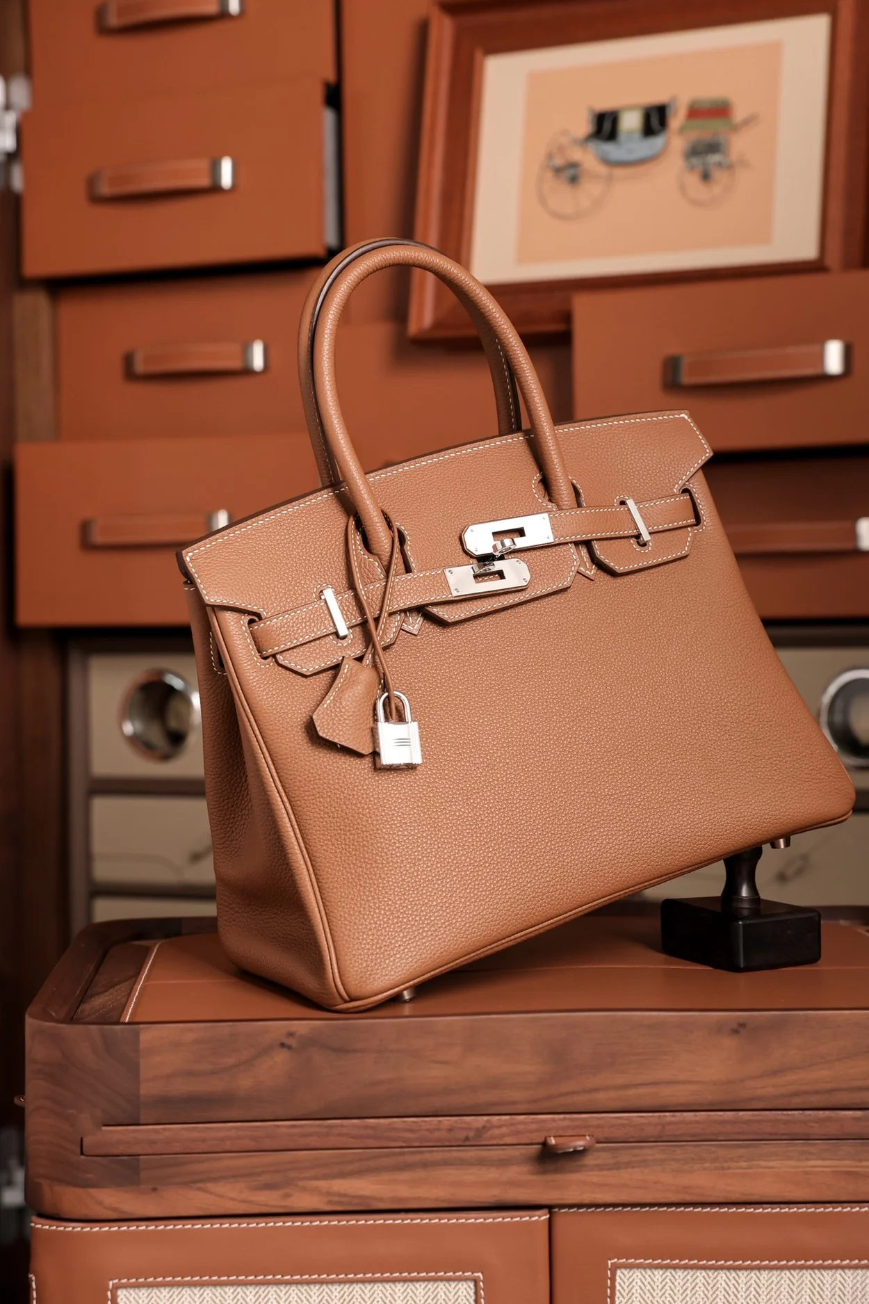 에르메스 버킨 30 르투르네 브라운 팔라듐 하드웨어 (100% HAND MADE)