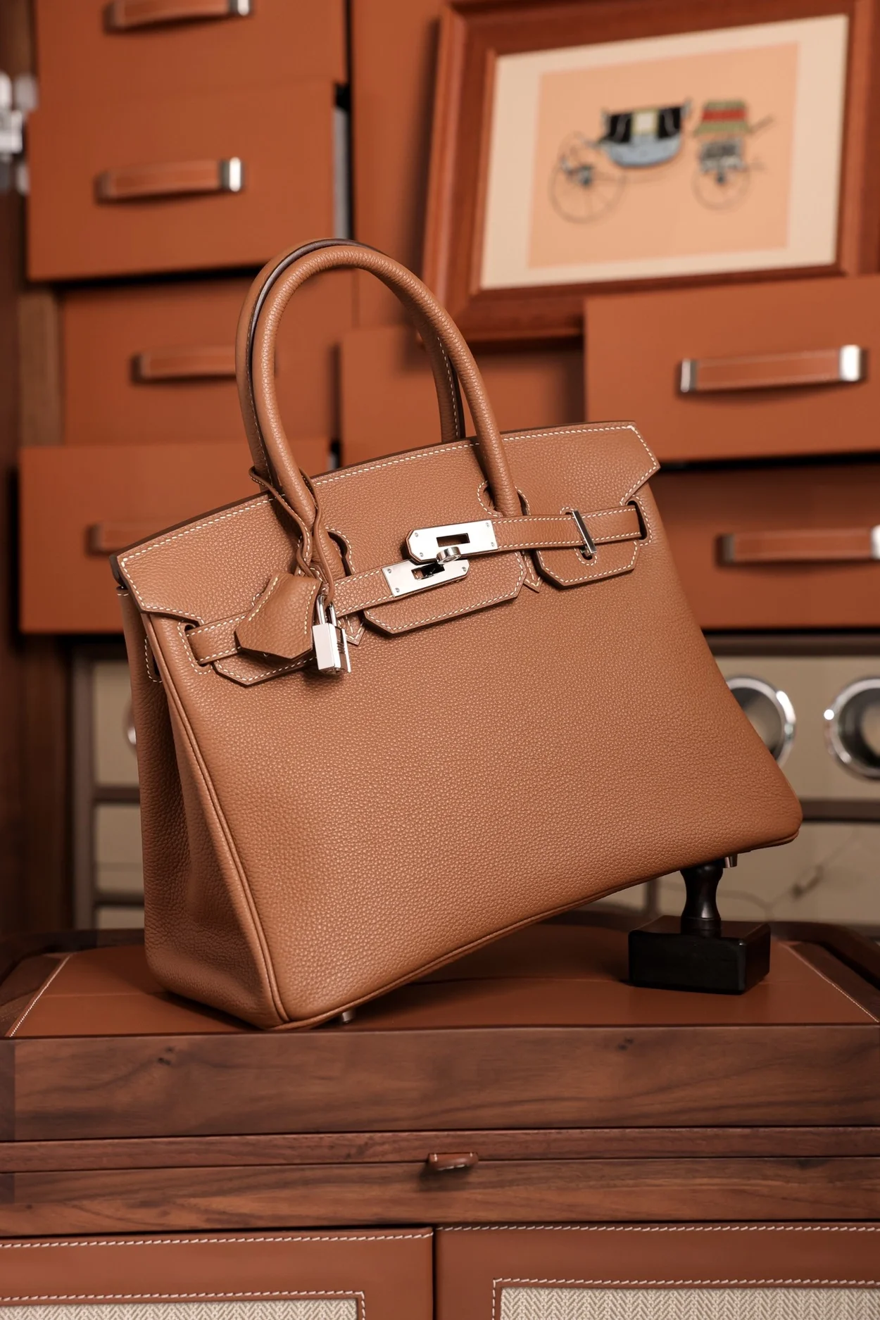 에르메스 버킨 30 르투르네 브라운 팔라듐 하드웨어 (100% HAND MADE)