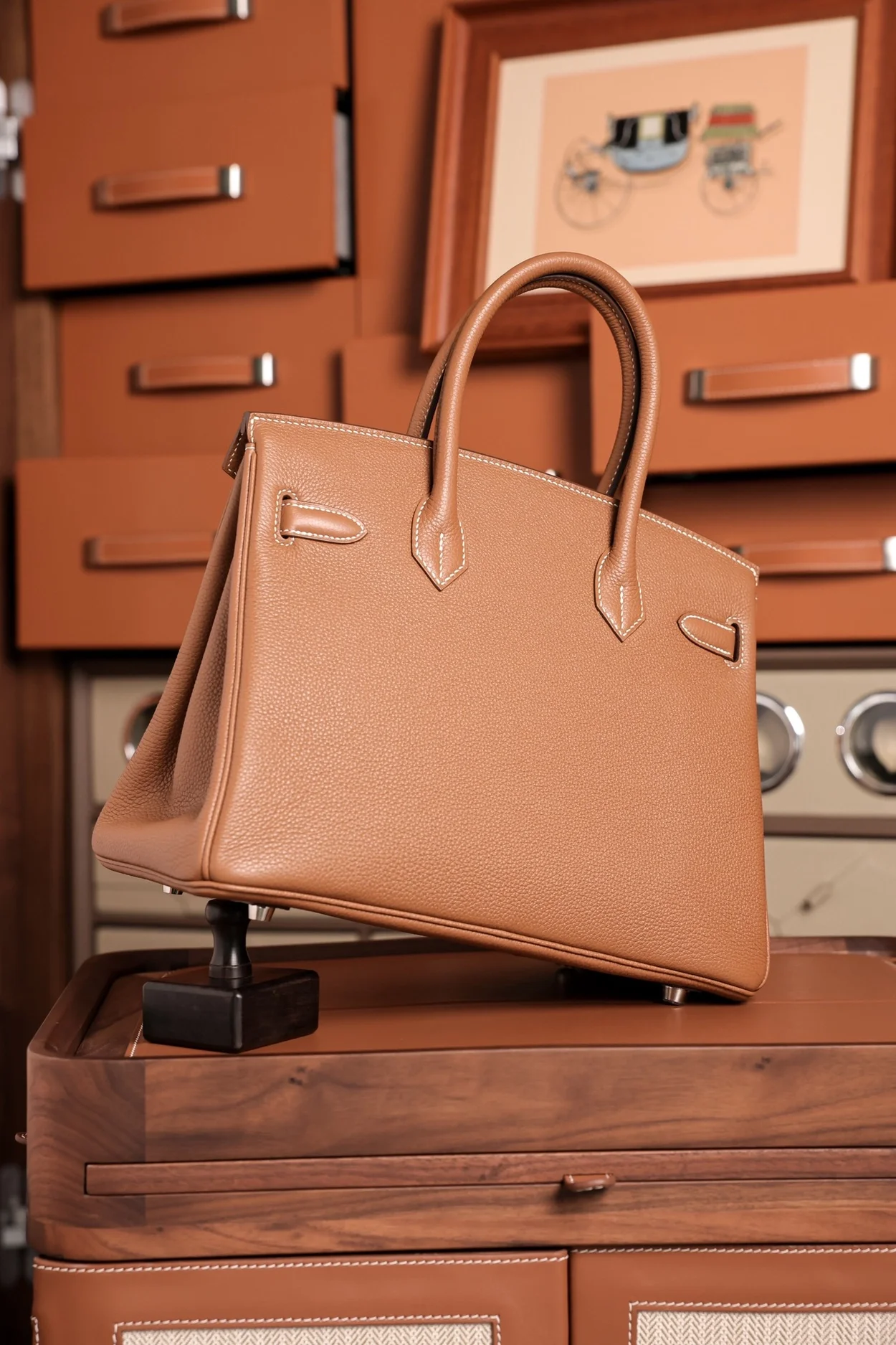 에르메스 버킨 30 르투르네 브라운 팔라듐 하드웨어 (100% HAND MADE)