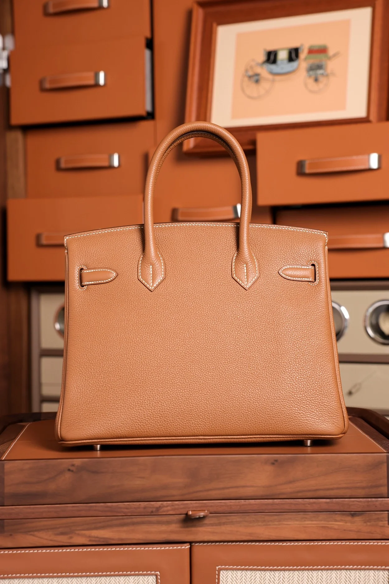 에르메스 버킨 30 르투르네 브라운 팔라듐 하드웨어 (100% HAND MADE)