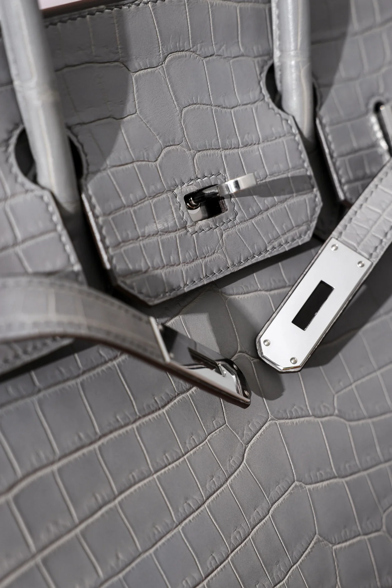 에르메스 버킨 30 르투르네 크로커다일 그레이 팔라듐 하드웨어 (100% HAND MADE)