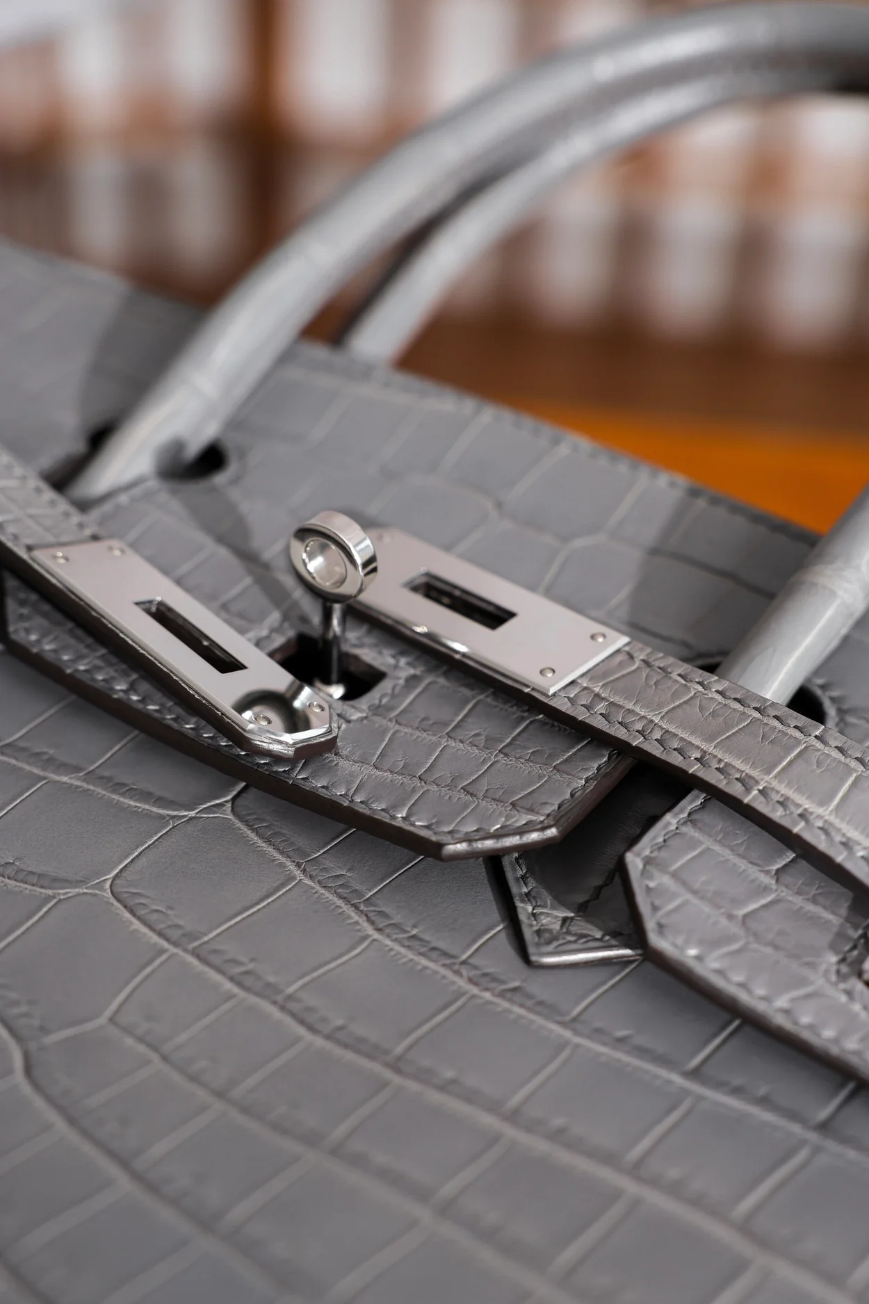 에르메스 버킨 30 르투르네 크로커다일 그레이 팔라듐 하드웨어 (100% HAND MADE)