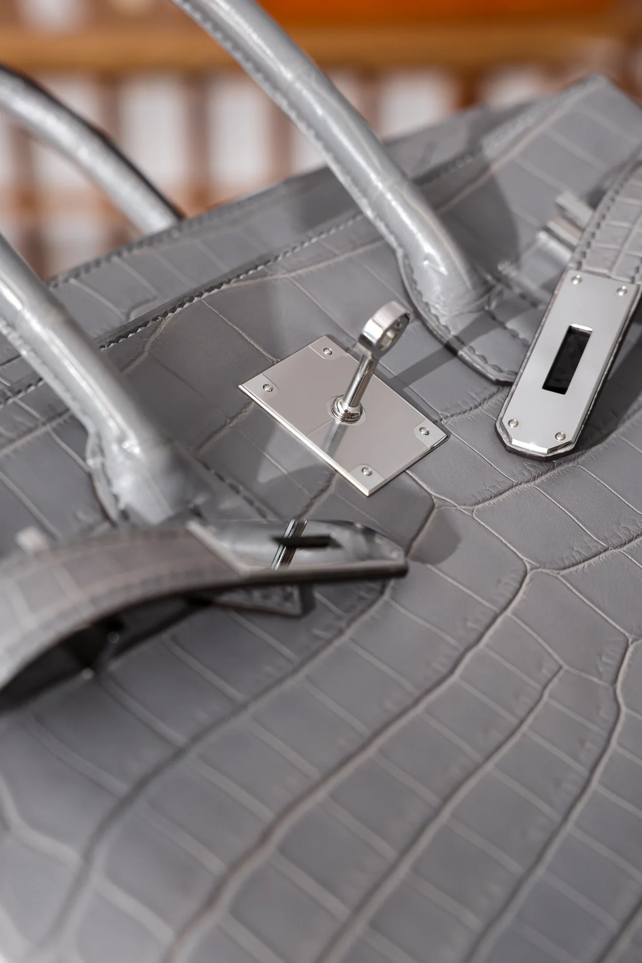 에르메스 버킨 30 르투르네 크로커다일 그레이 팔라듐 하드웨어 (100% HAND MADE)