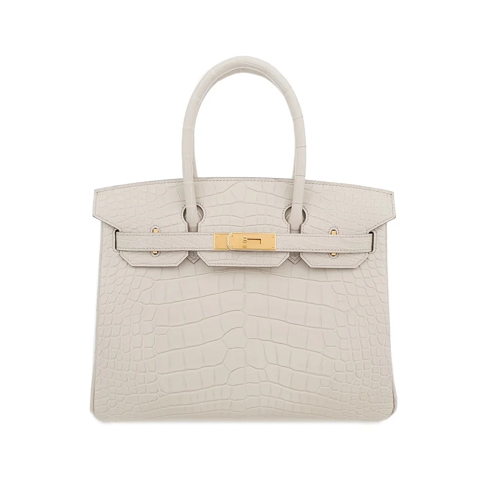 에르메스 버킨 25 르투르네 크로커다일 화이트 골드 하드웨어 (100% HAND MADE)