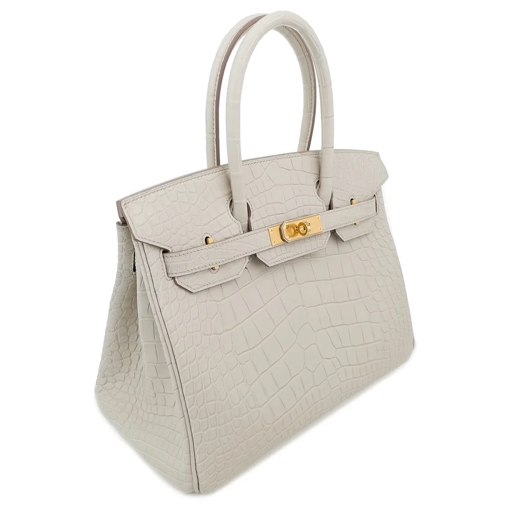 에르메스 버킨 25 르투르네 크로커다일 화이트 골드 하드웨어 (100% HAND MADE)