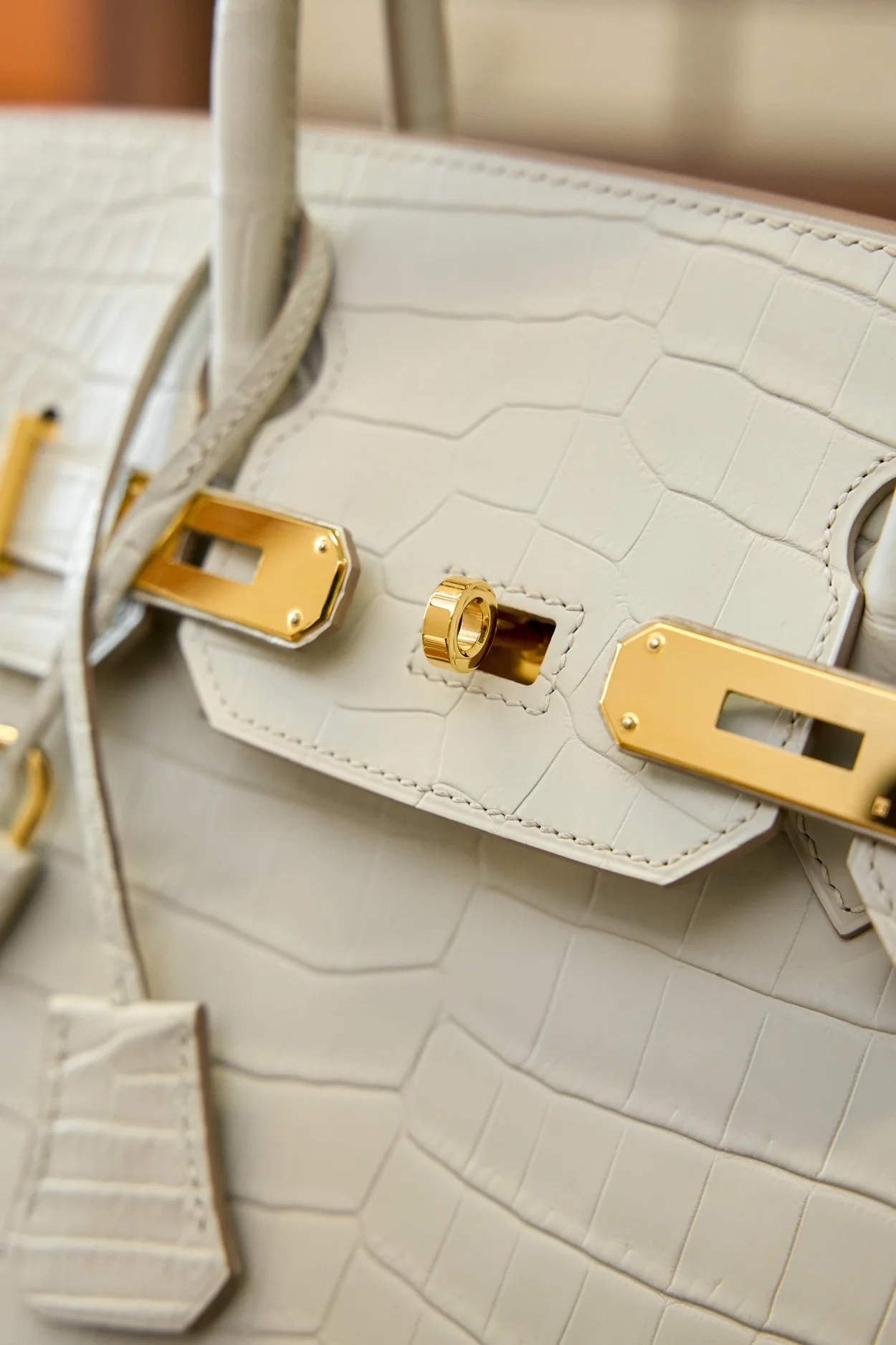 에르메스 버킨 25 르투르네 크로커다일 화이트 골드 하드웨어 (100% HAND MADE)