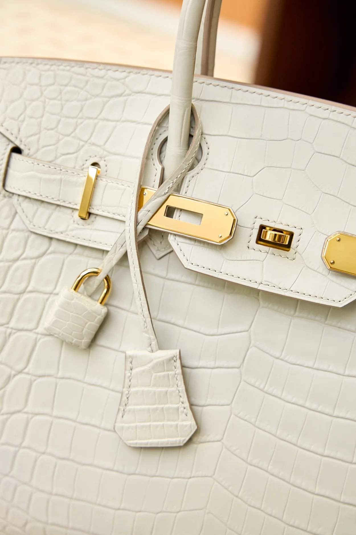 에르메스 버킨 25 르투르네 크로커다일 화이트 골드 하드웨어 (100% HAND MADE)