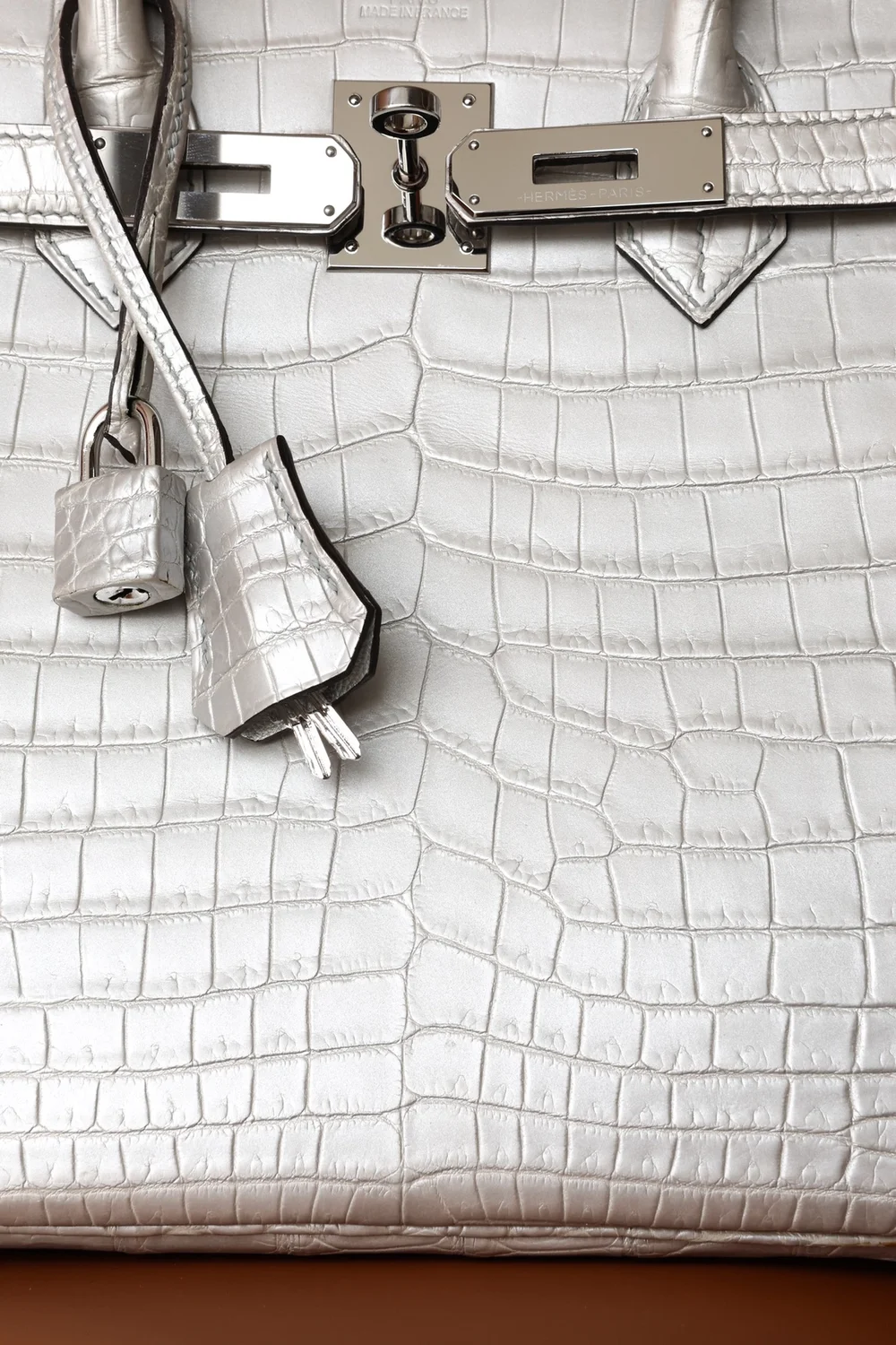 에르메스 버킨 30 르투르네 크로커다일 화이트 팔라듐 하드웨어 (100% HAND MADE)