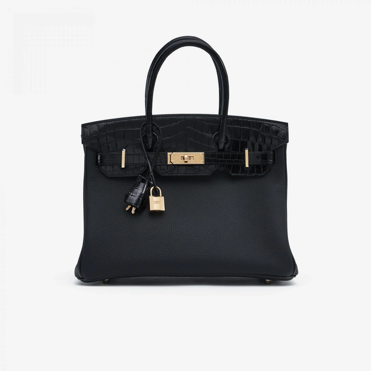 에르메스 버킨 30 르투르네 토고 & 크로커다일 블랙 골드 하드웨어 (100% HAND MADE)