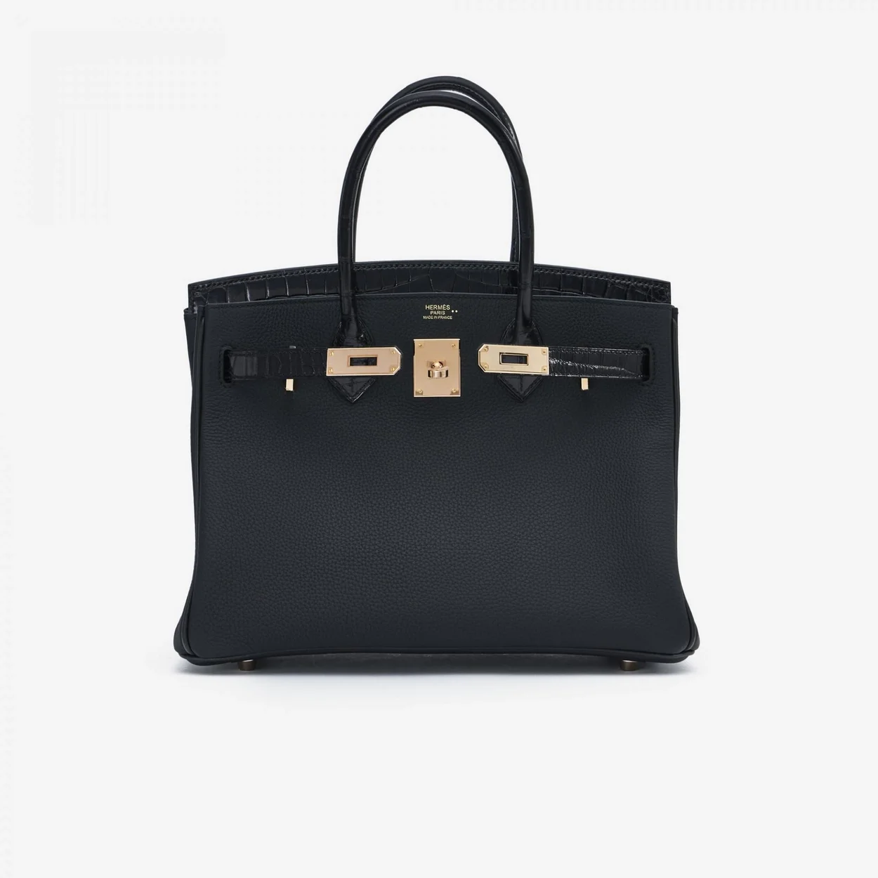 에르메스 버킨 30 르투르네 토고 & 크로커다일 블랙 골드 하드웨어 (100% HAND MADE)